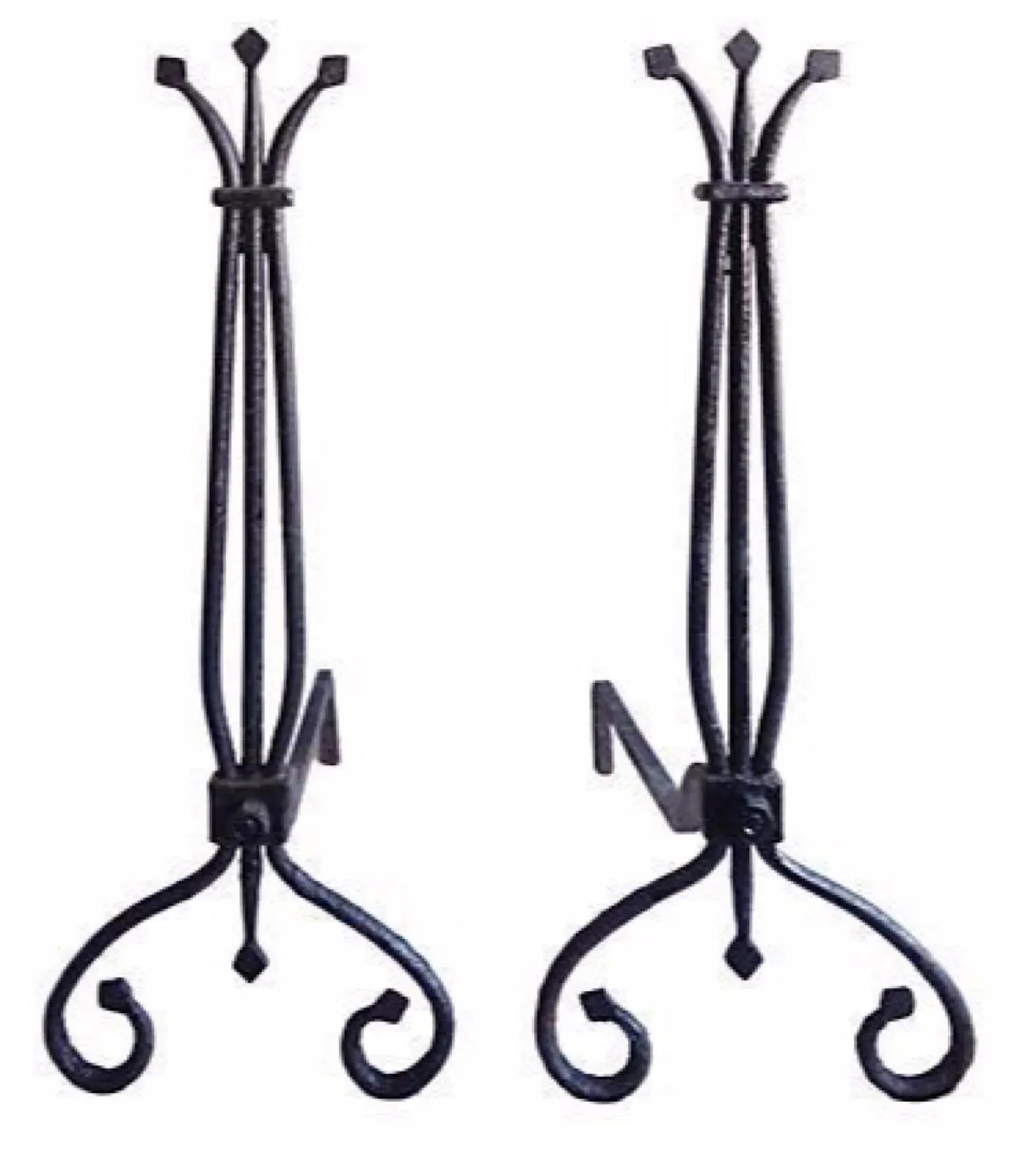Vintage Andirons Early American Design - A Pair - 2