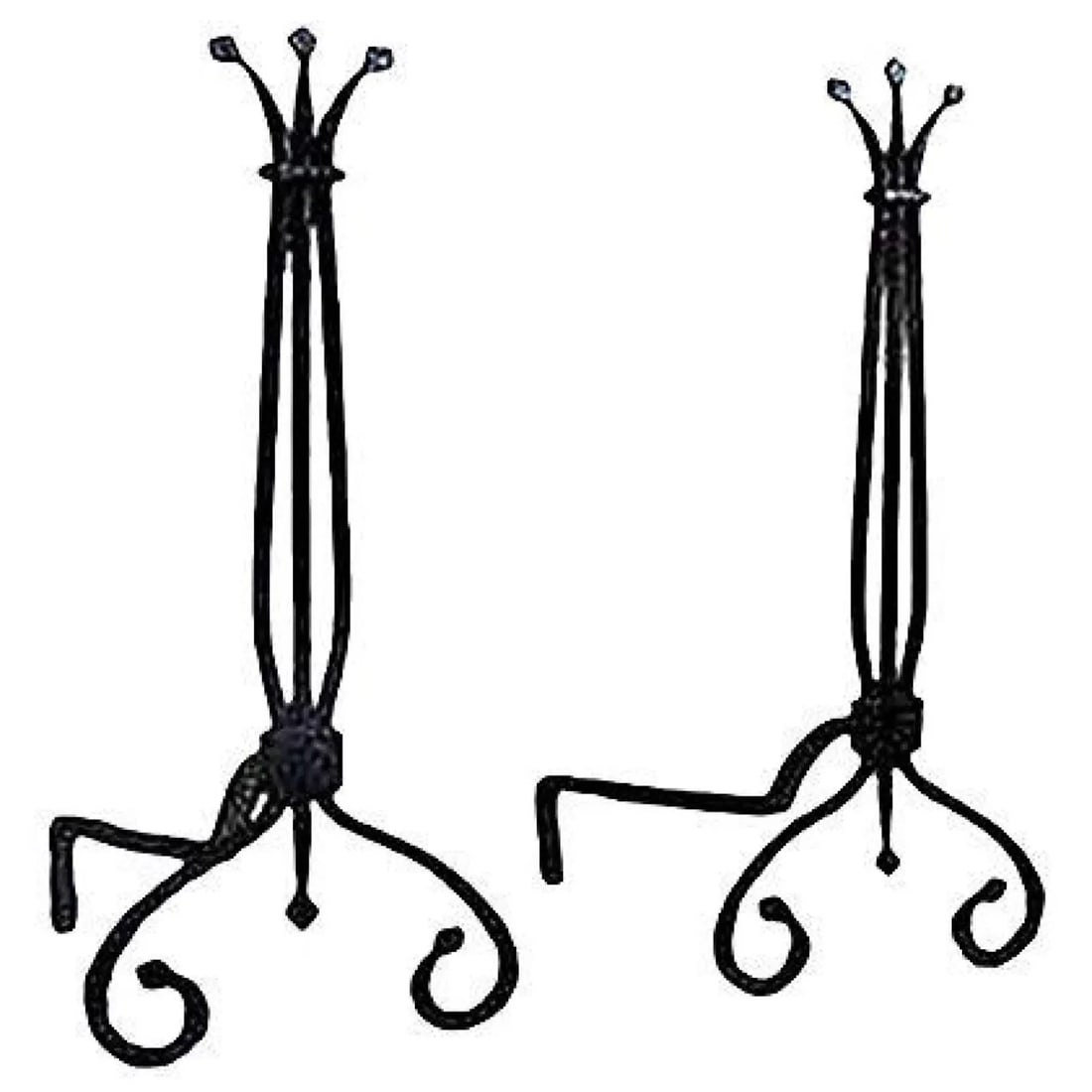 Vintage Andirons Early American Design - A Pair - 4