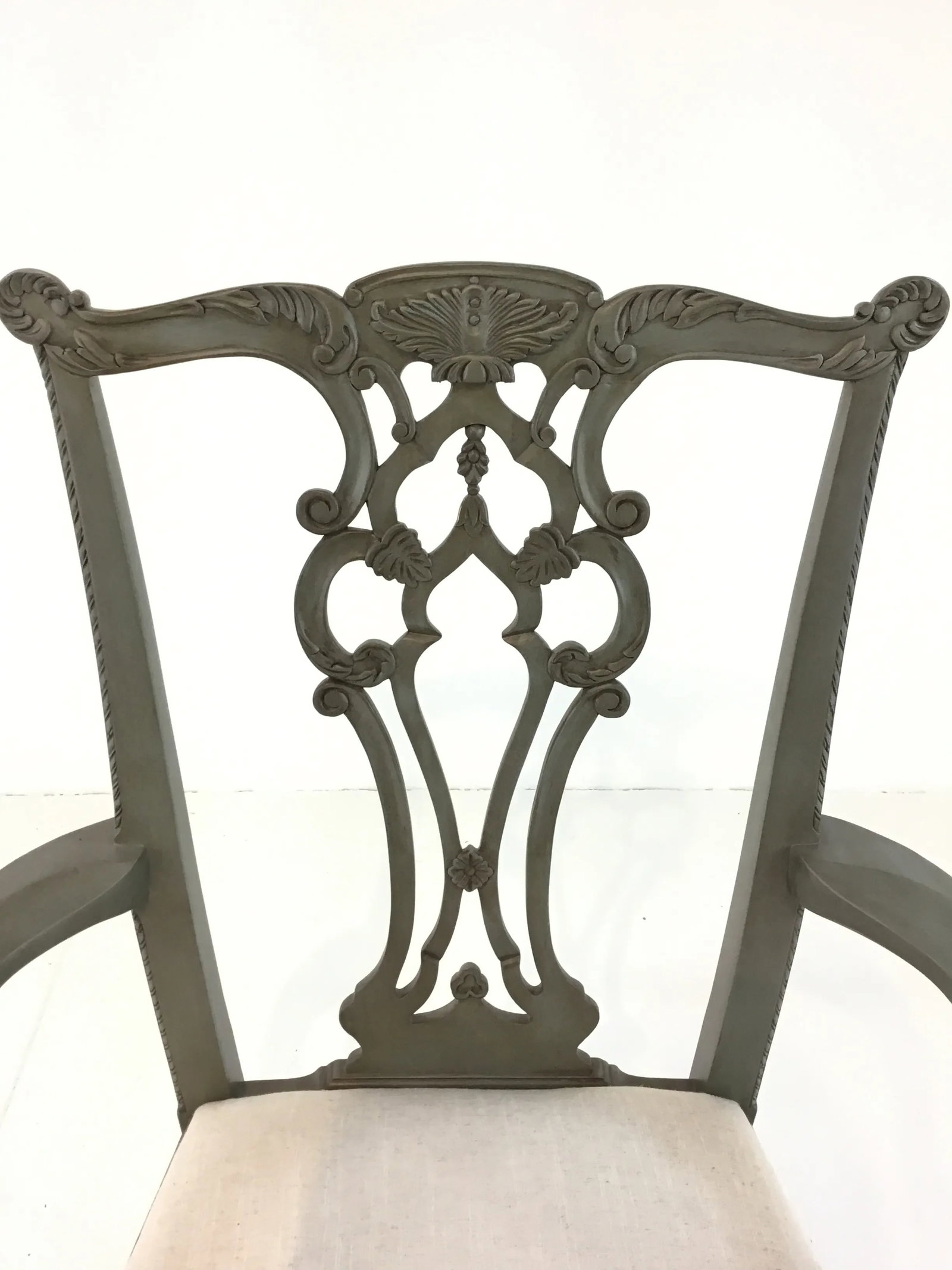 Hickory Chair Venetian Blue Chippendale Arm Chair - 2