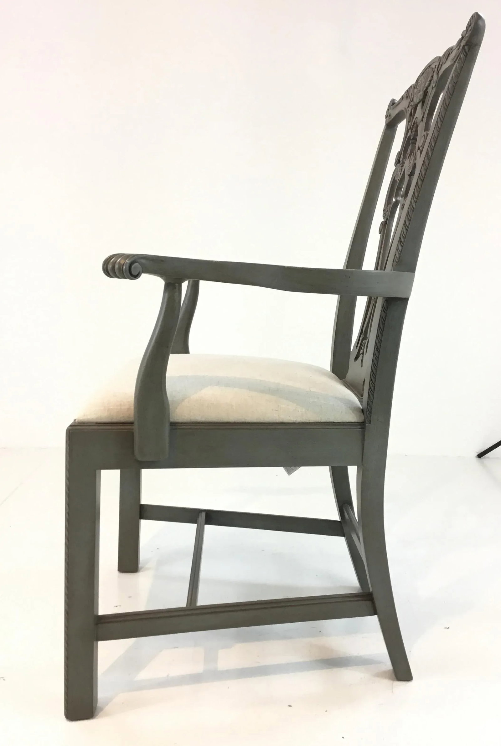 Hickory Chair Venetian Blue Chippendale Arm Chair - 5