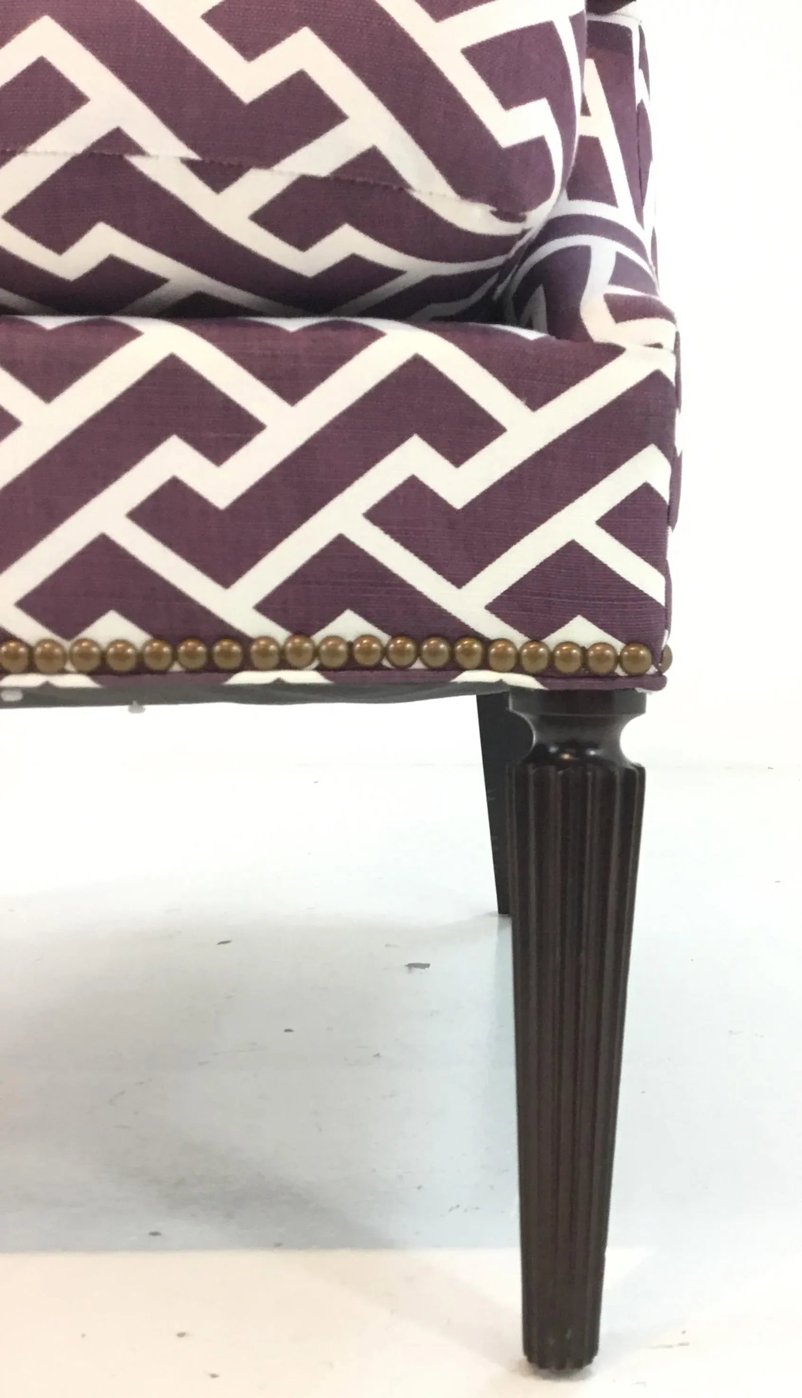 Modern Hickory Chair Purple and White Gregory Lounge Chair - 2