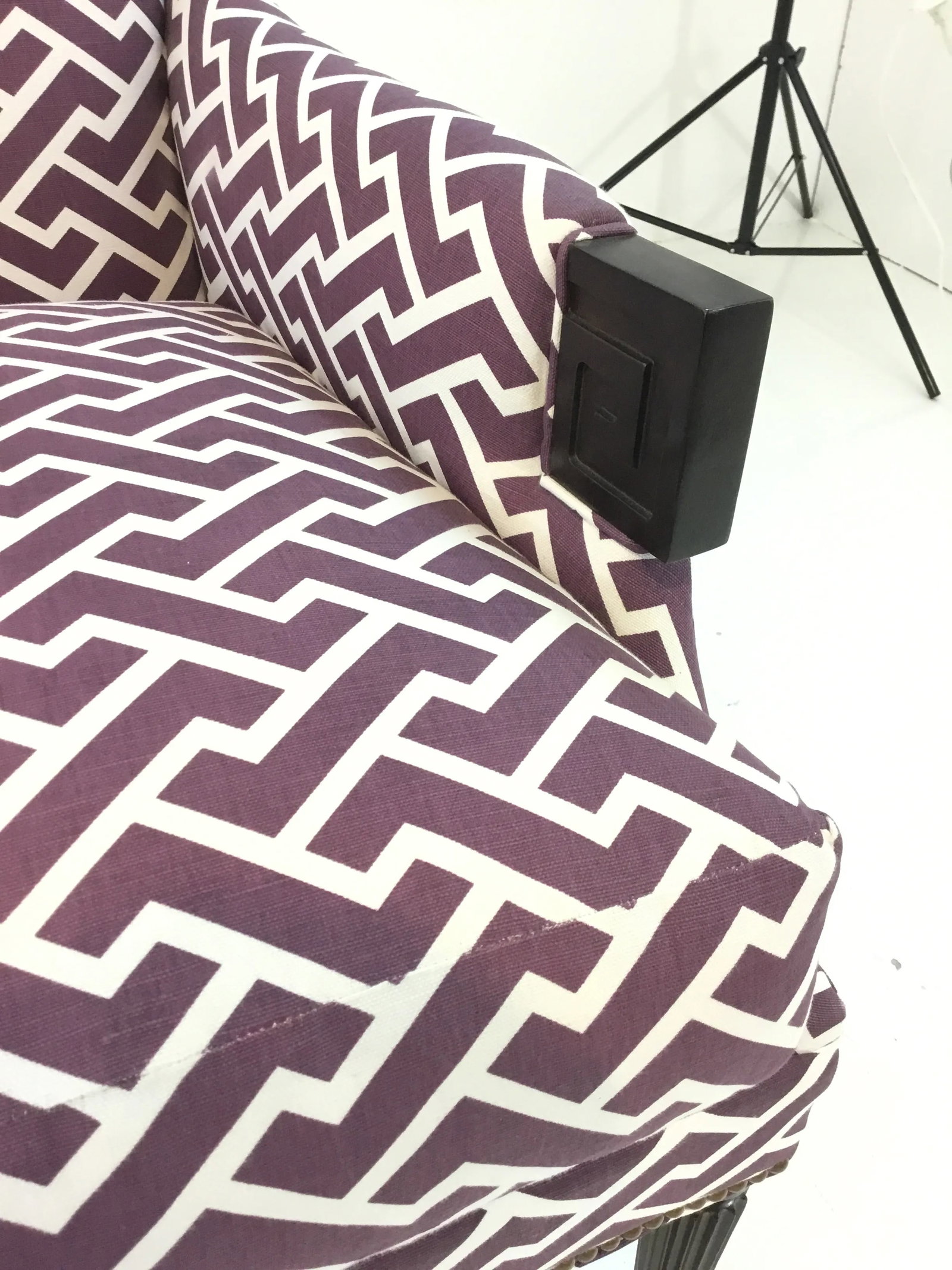 Modern Hickory Chair Purple and White Gregory Lounge Chair - 3