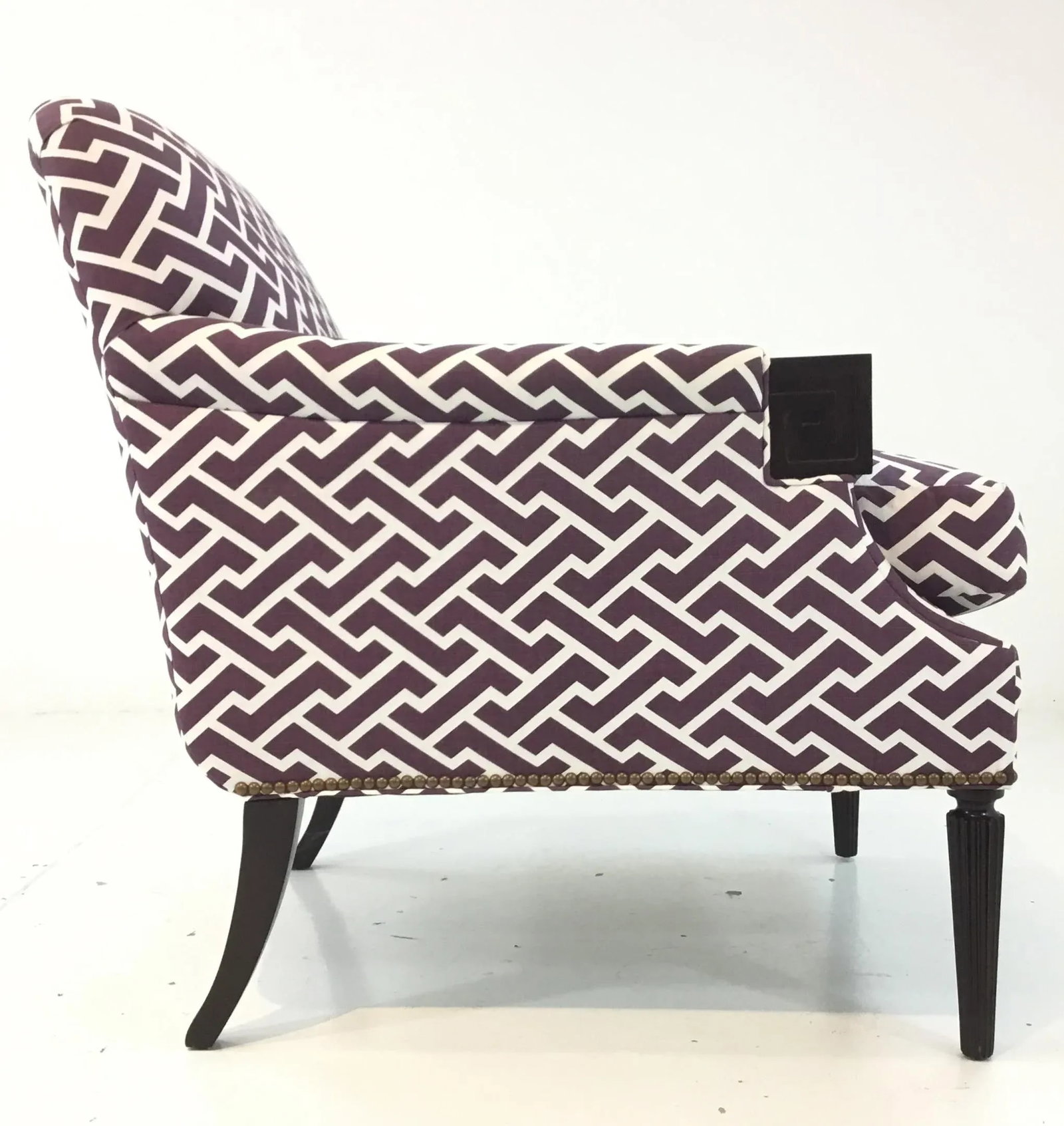 Modern Hickory Chair Purple and White Gregory Lounge Chair - 5