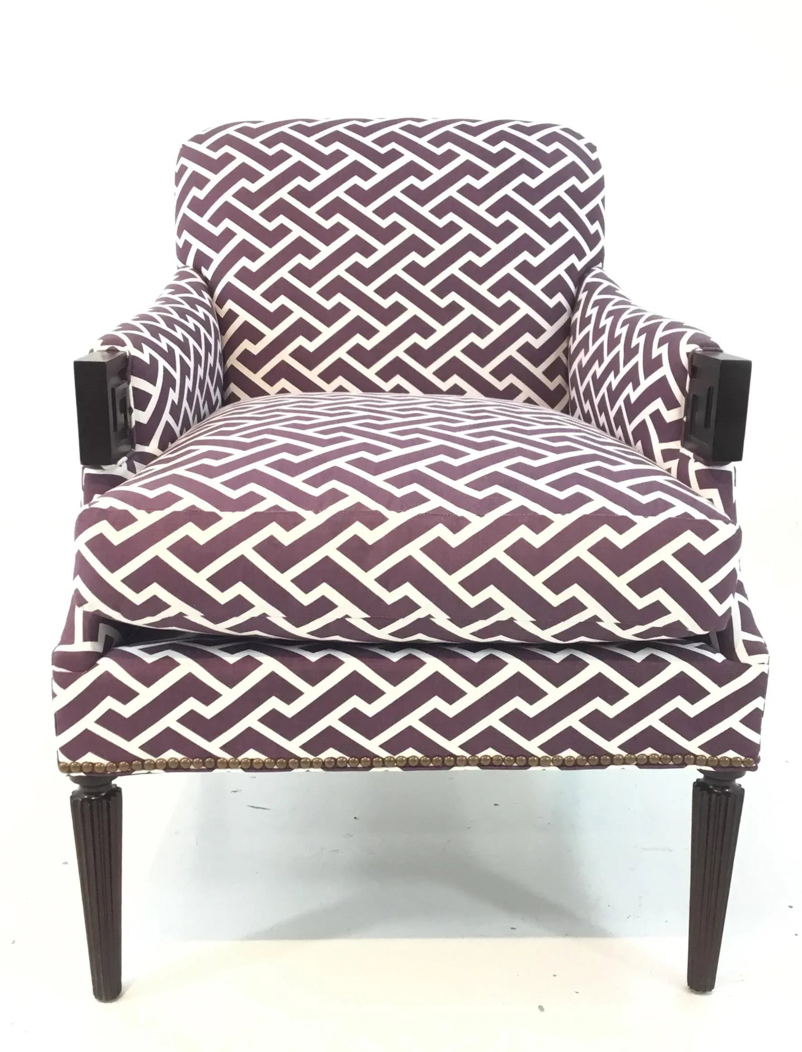 Modern Hickory Chair Purple and White Gregory Lounge Chair - 7