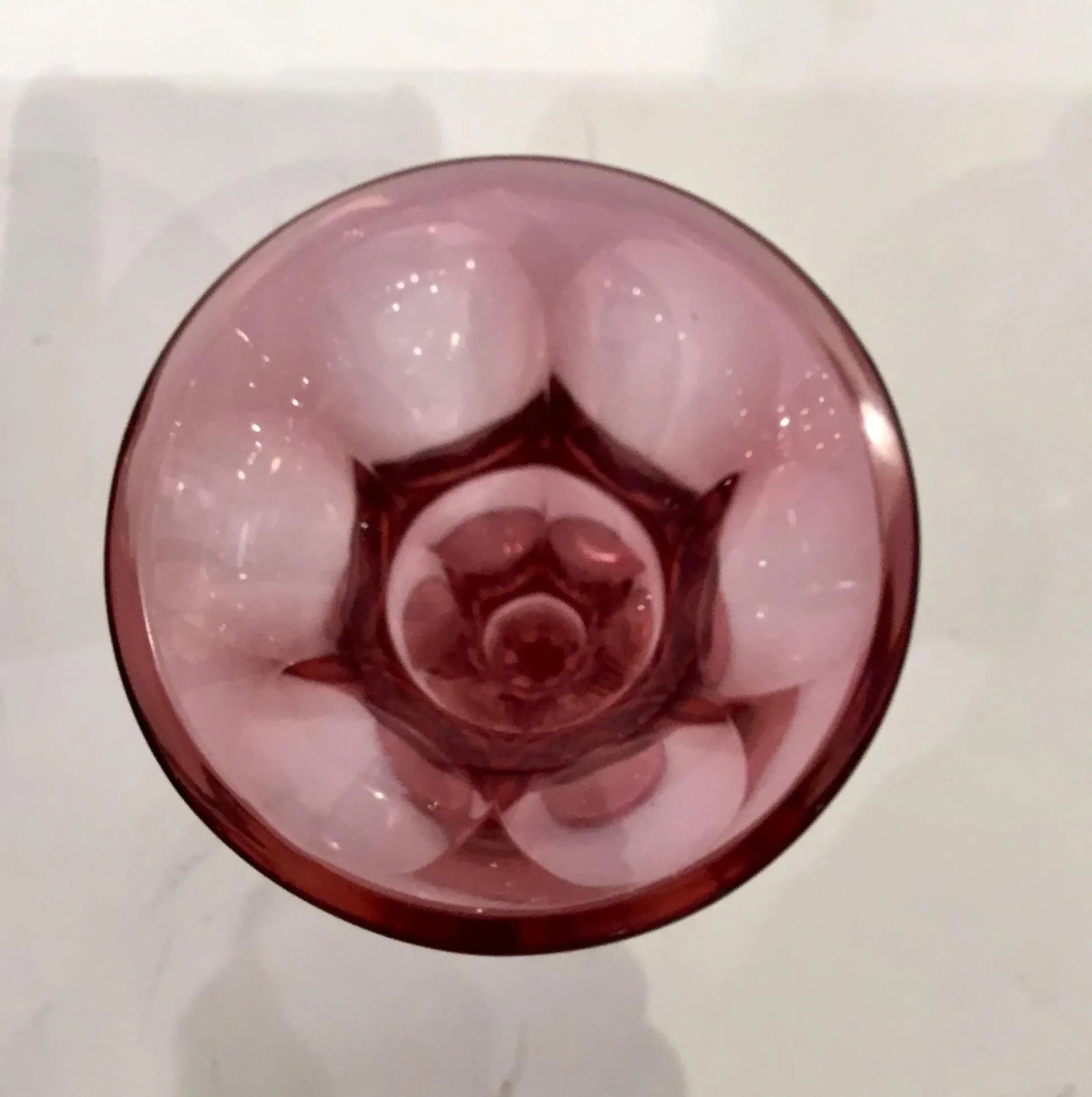 Antique Cut Art Glass Moser Crimson Vase - 3