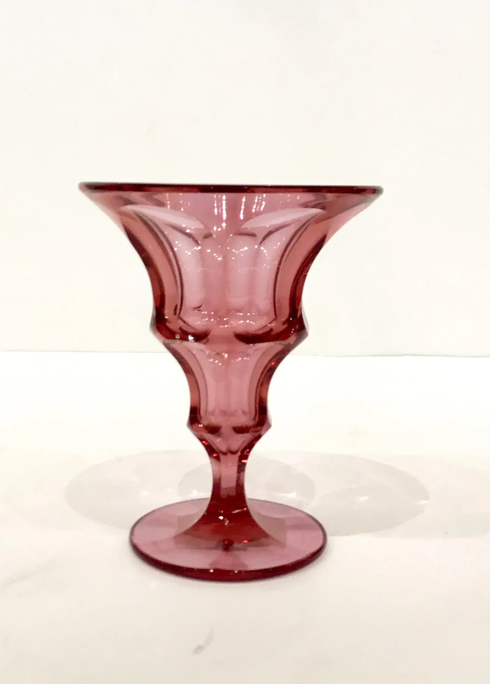 Antique Cut Art Glass Moser Crimson Vase - 5