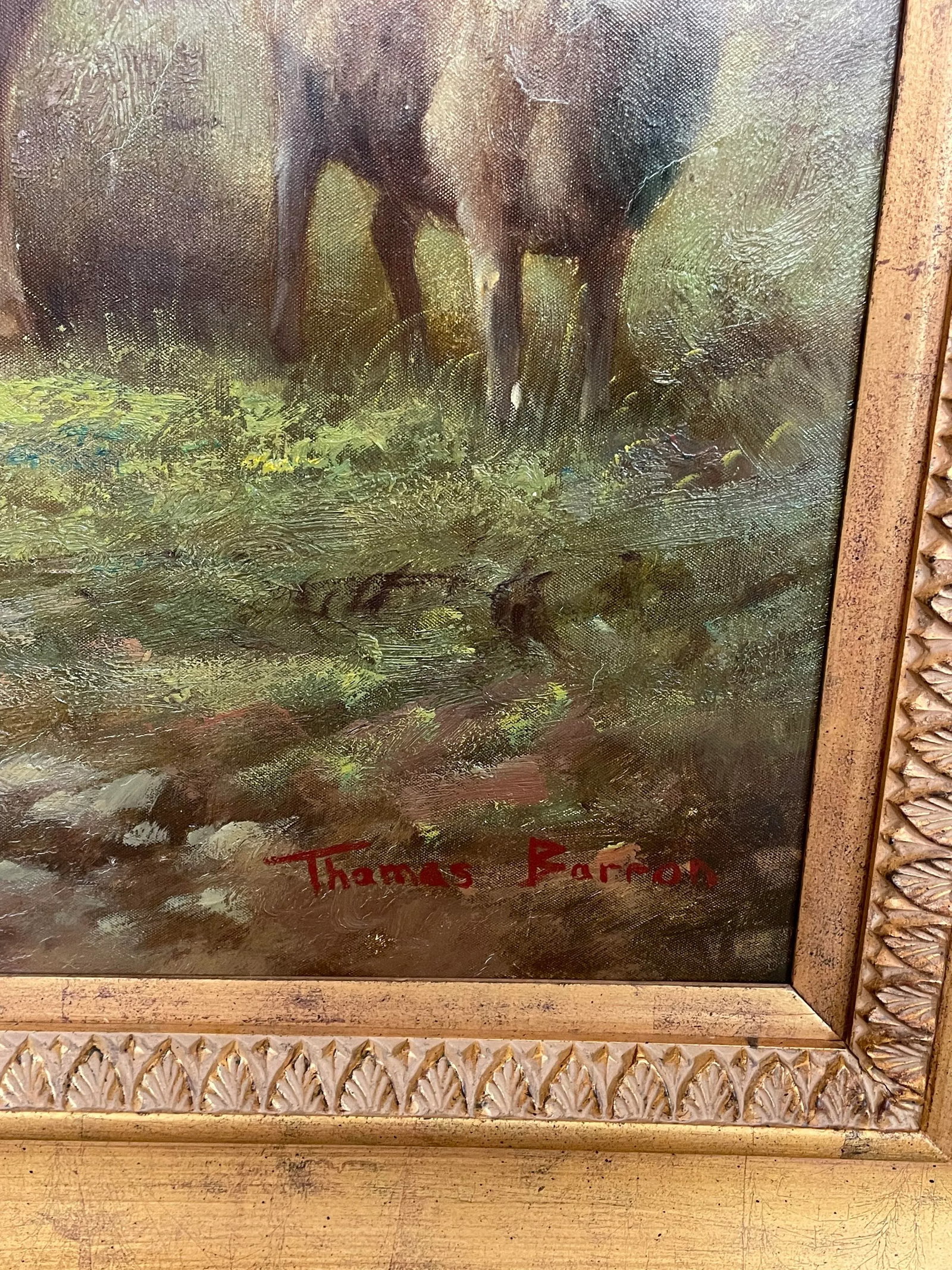 Mid 20th Century Landscape Painting With Sheep, Framed - 7