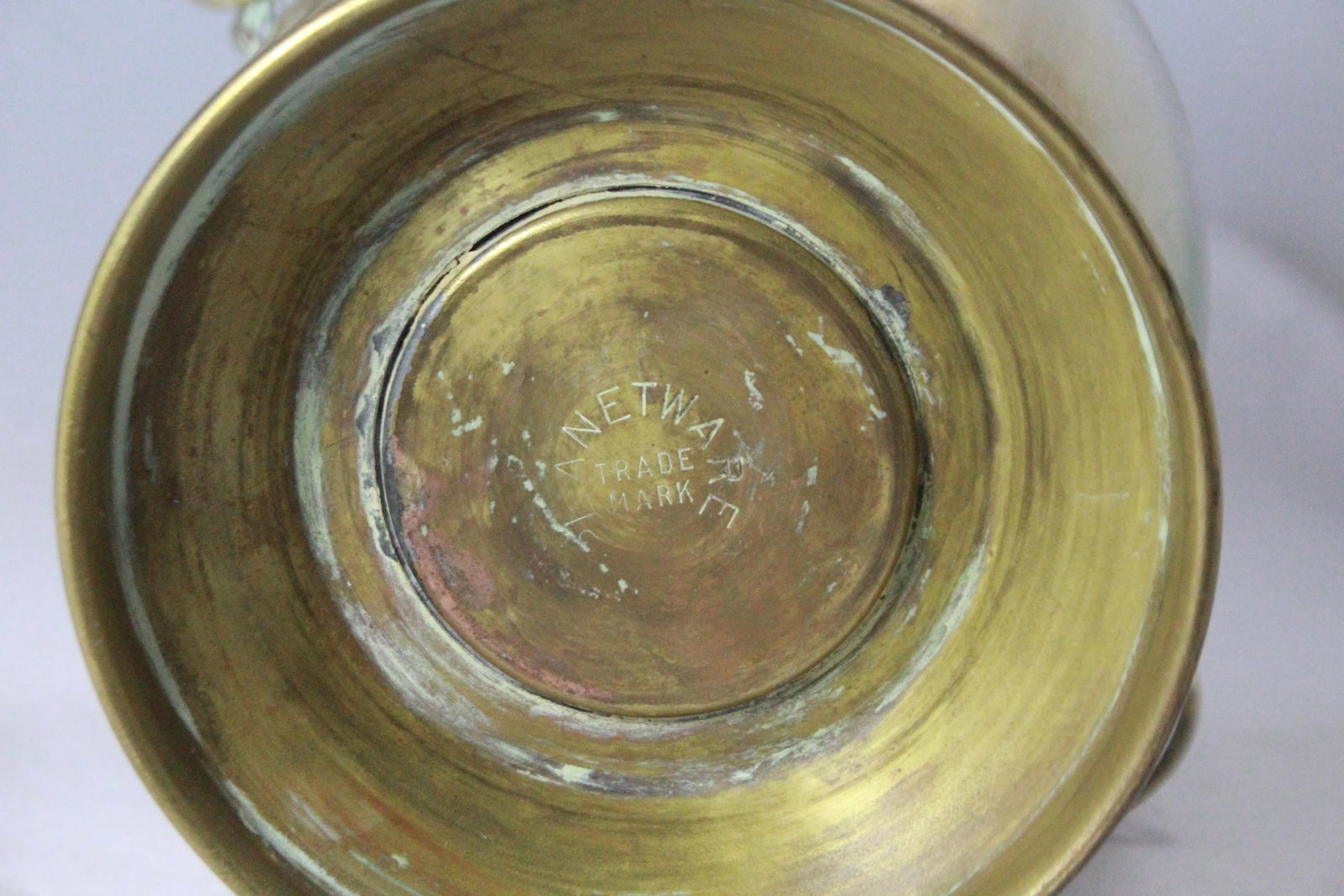Vintage Mid 20th Century Copper/Brass Ornate Plant Holder With Lionhead and Ring Handles - 8