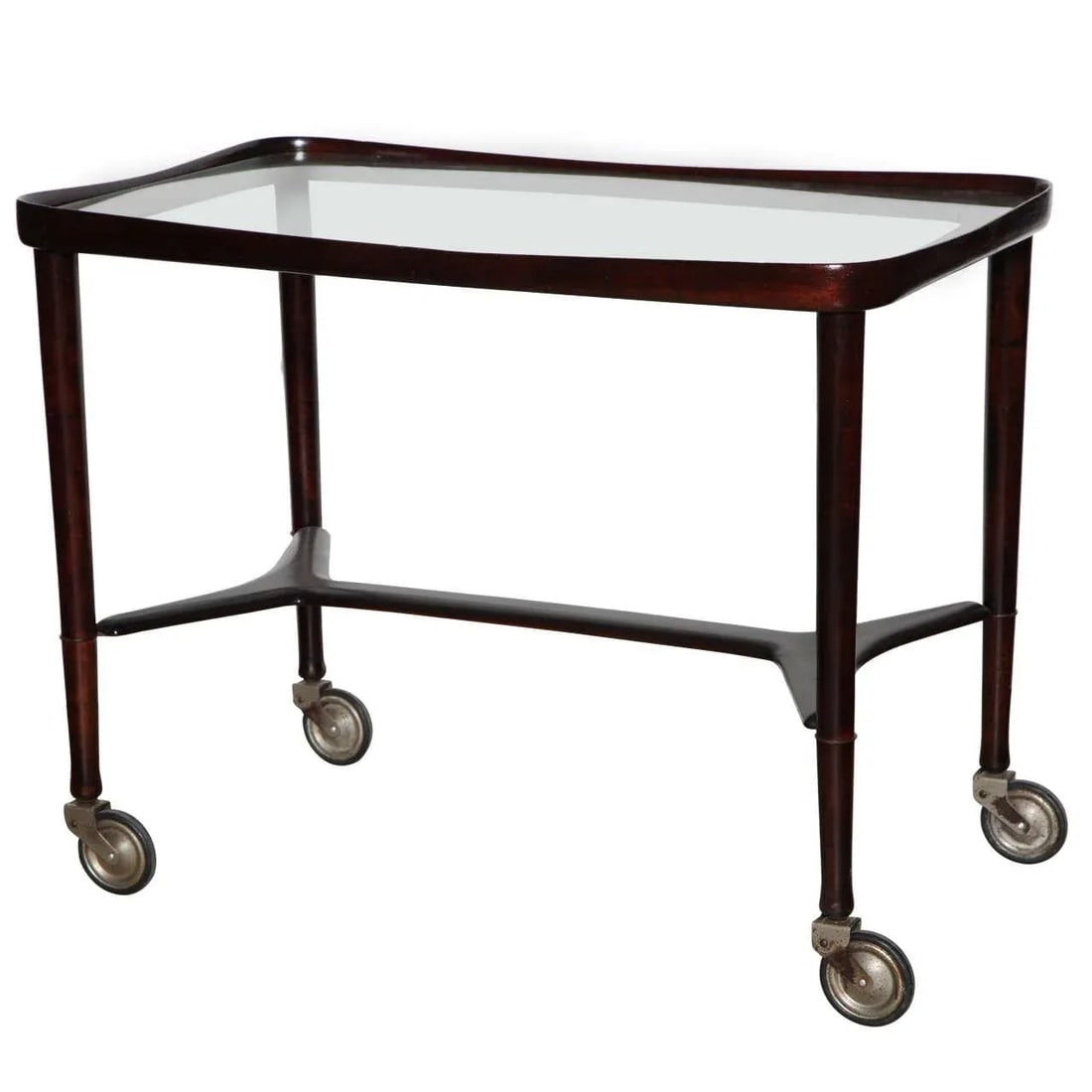 1950s Italian Modern Solid Rosewood Bar Cart - 10