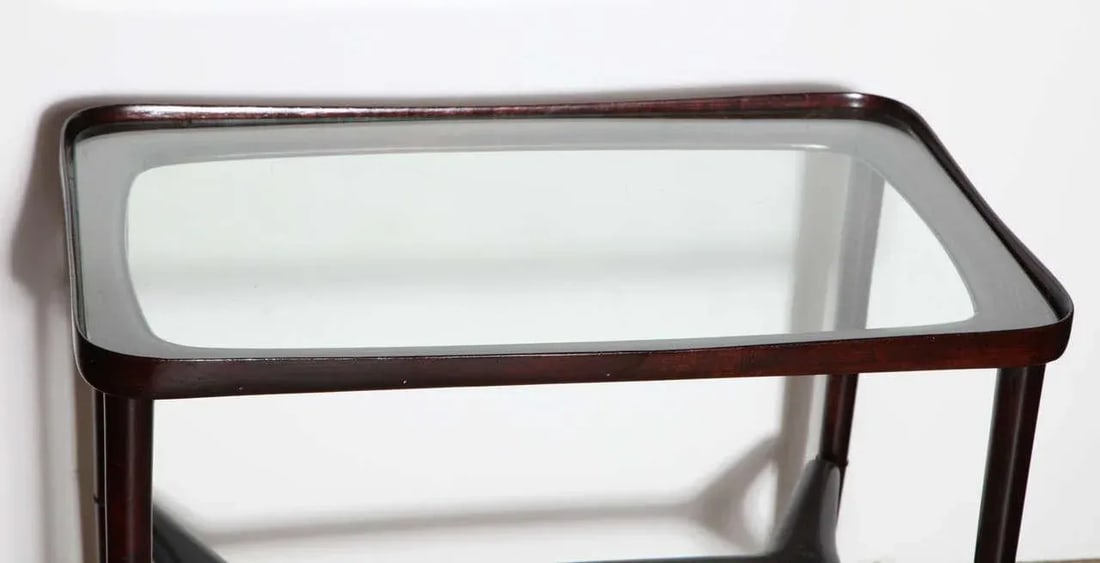 1950s Italian Modern Solid Rosewood Bar Cart - 4