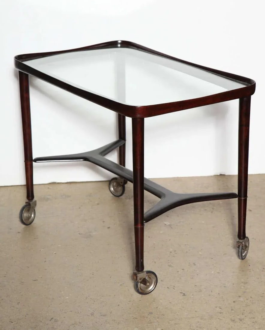 1950s Italian Modern Solid Rosewood Bar Cart - 9