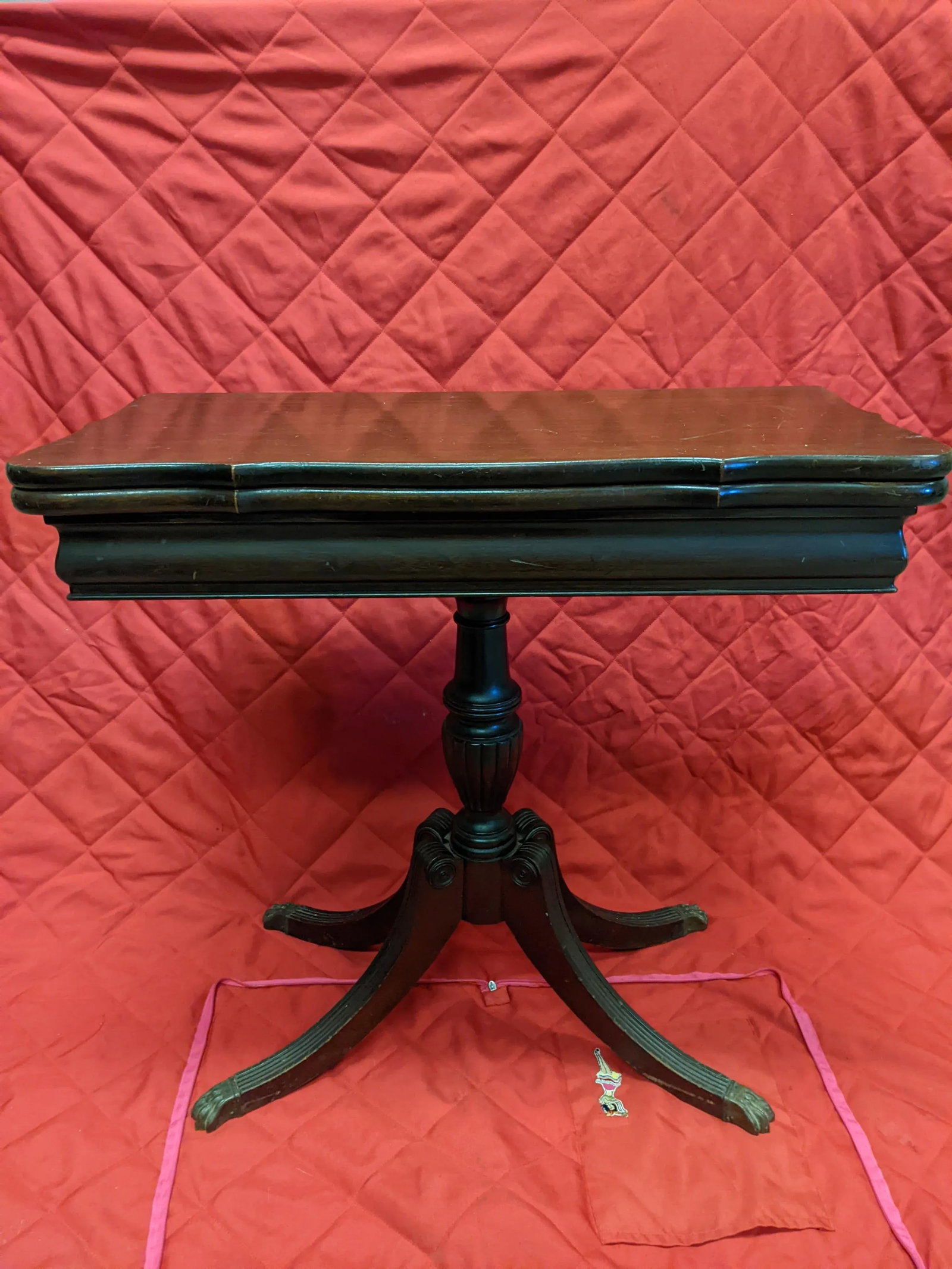 1920 Antique Crutch Mahogany Game Table - 12