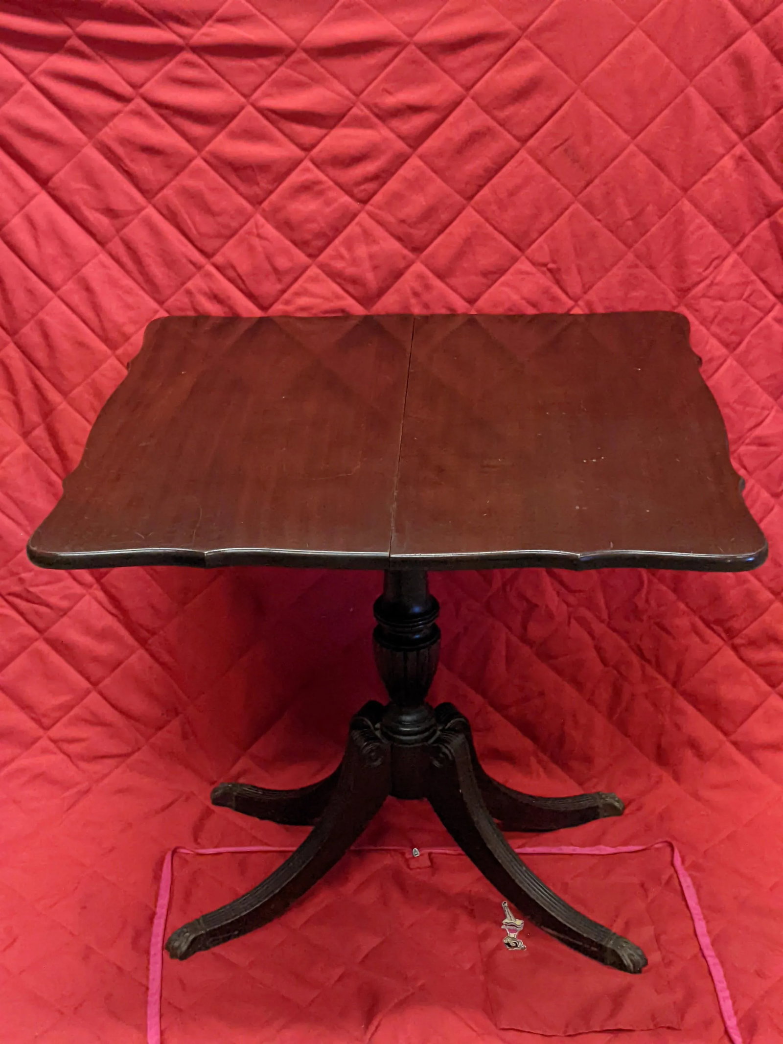 1920 Antique Crutch Mahogany Game Table - 3
