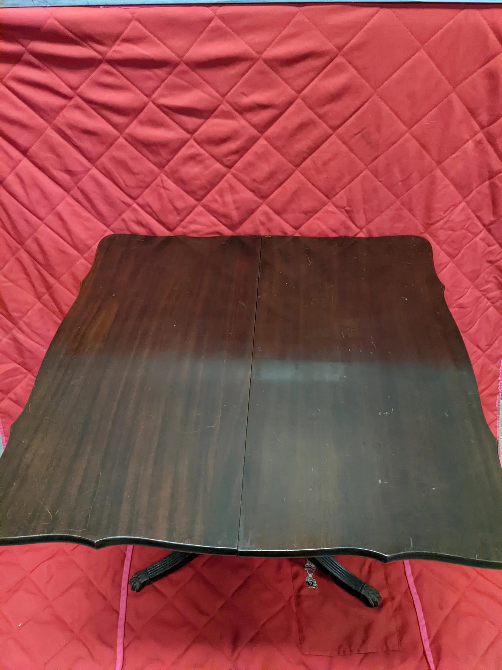 1920 Antique Crutch Mahogany Game Table - 5