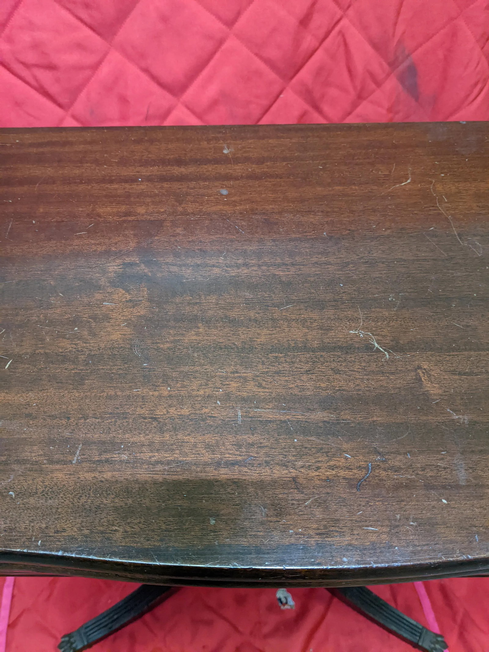 1920 Antique Crutch Mahogany Game Table - 6