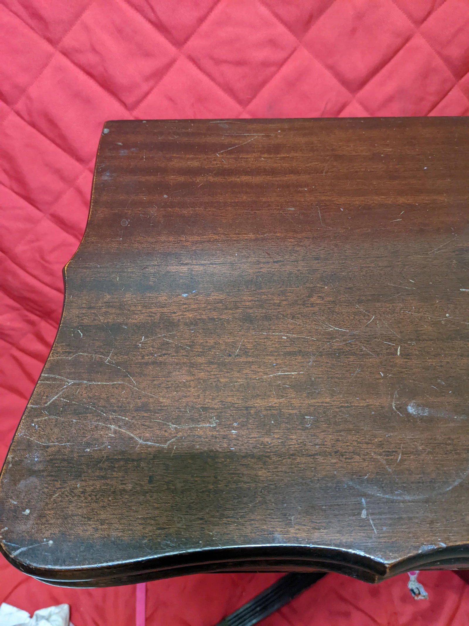 1920 Antique Crutch Mahogany Game Table - 9