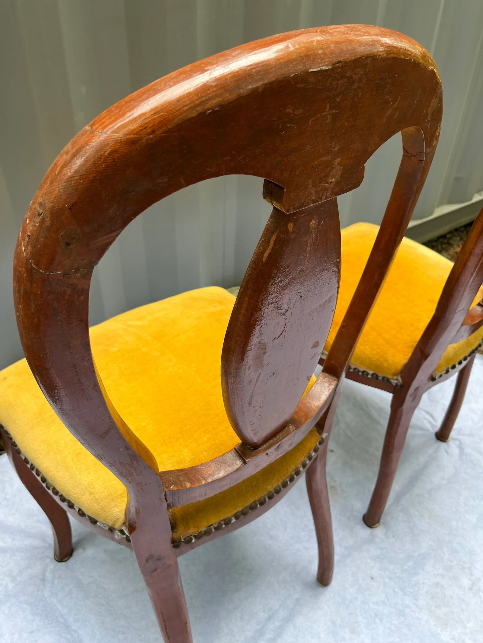 Antique Marquetry Side Chairs a Pair - 2