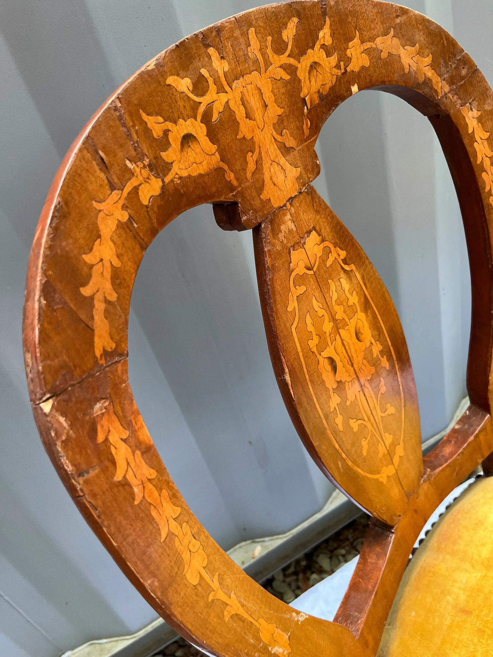 Antique Marquetry Side Chairs a Pair - 5