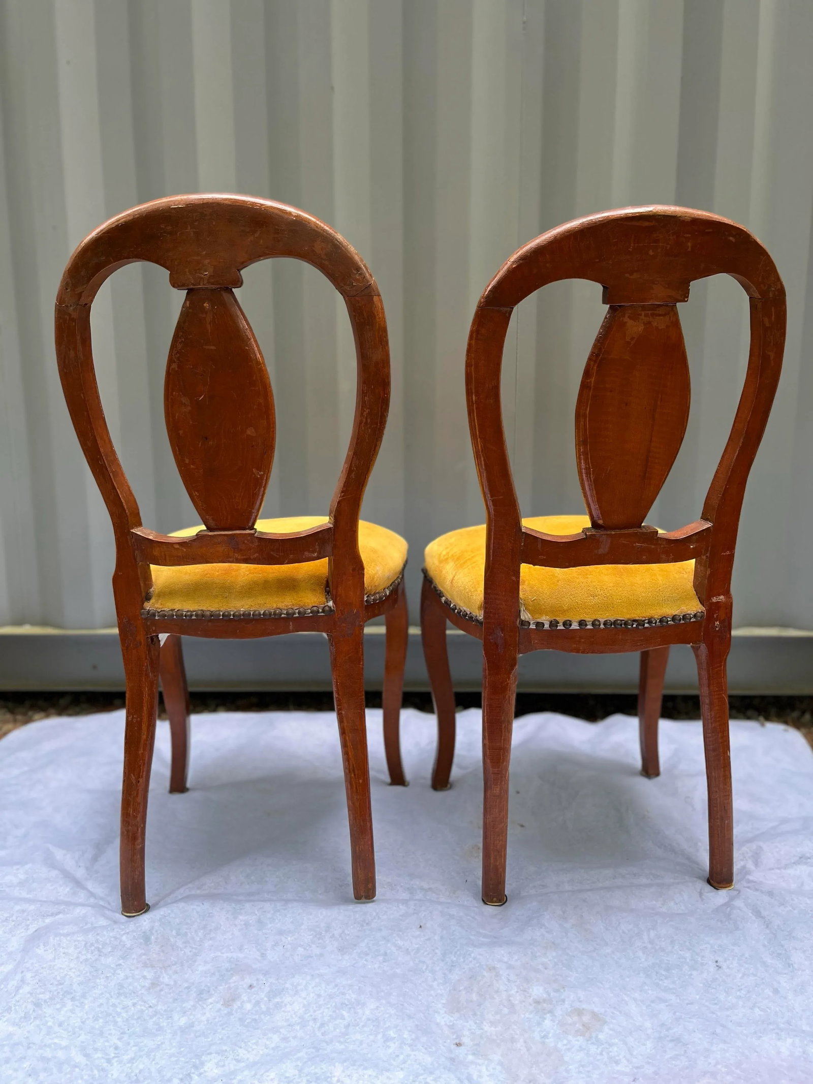 Antique Marquetry Side Chairs a Pair - 6