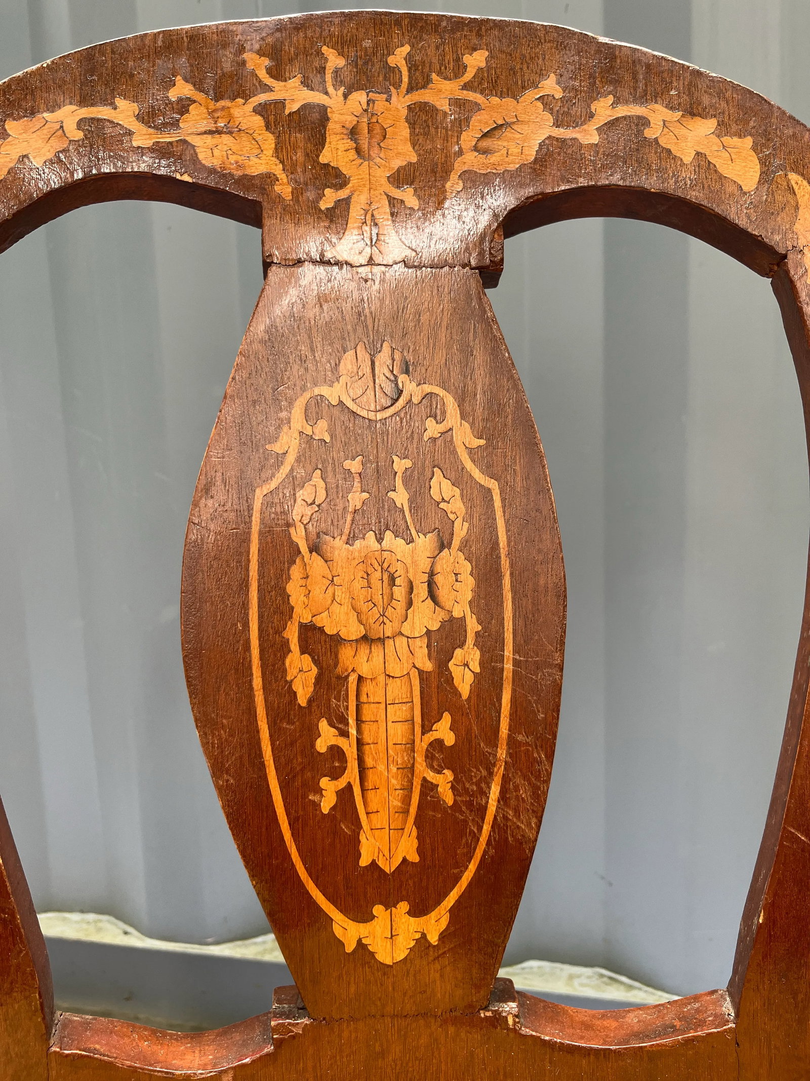 Antique Marquetry Side Chairs a Pair - 8