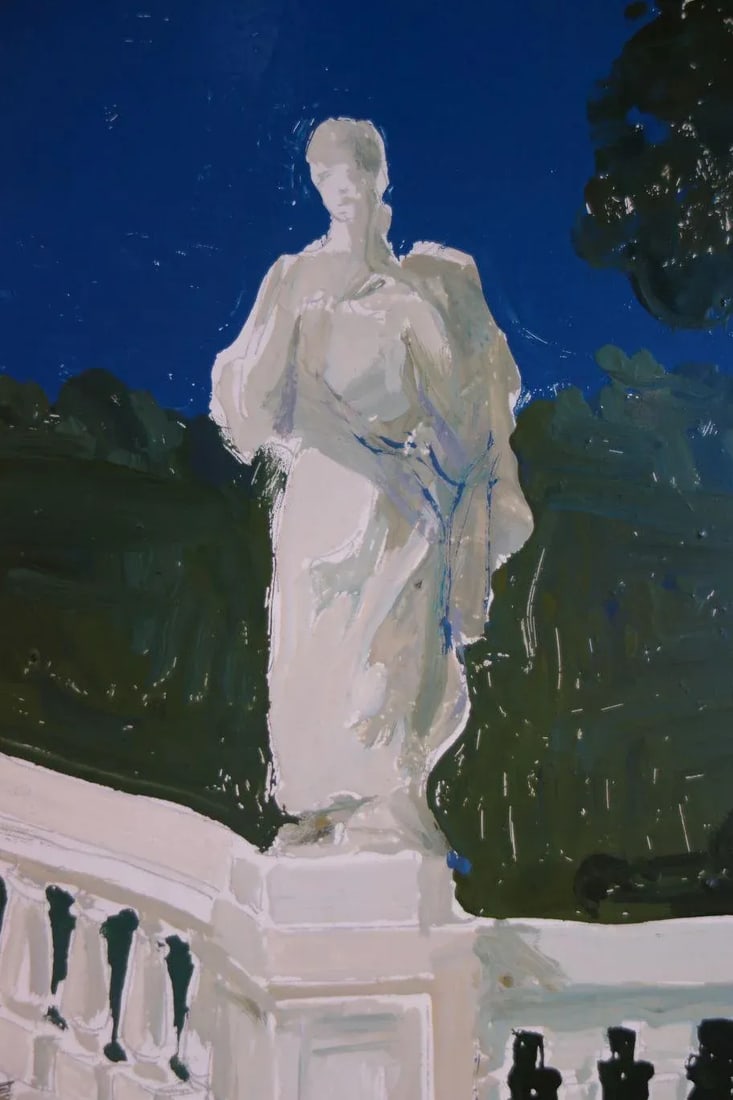 Study for a Painting of a Classic Italian Garden Stairs on Board - 4