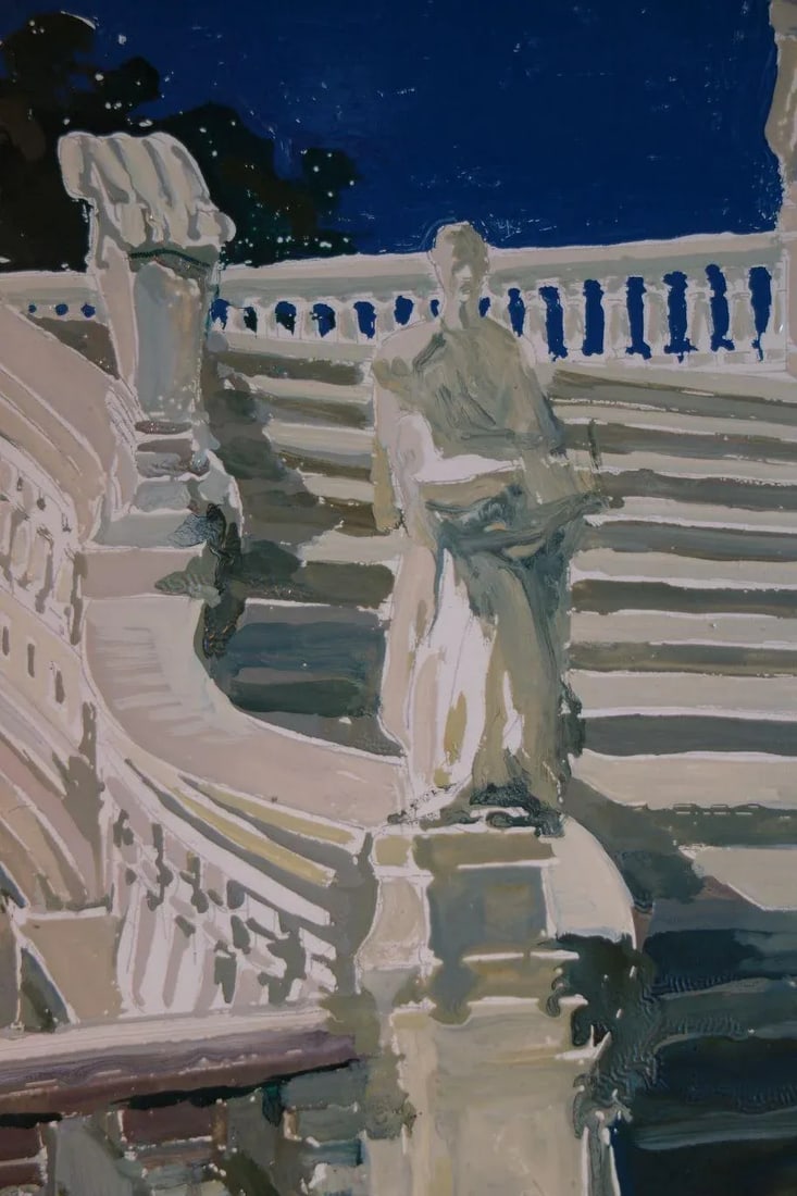 Study for a Painting of a Classic Italian Garden Stairs on Board - 6