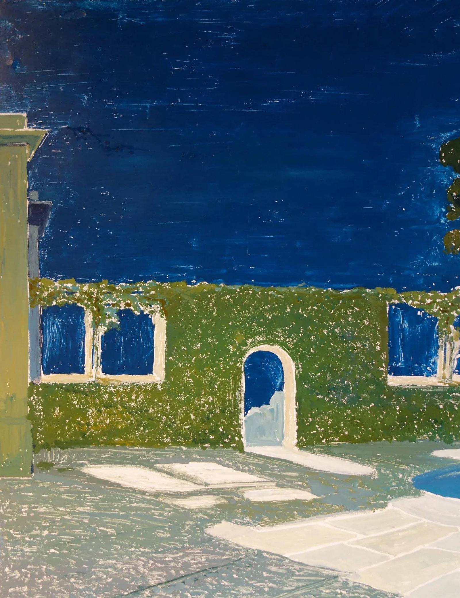 Study for a Painting of a Classic Italian Garden Fountain on Board - 2