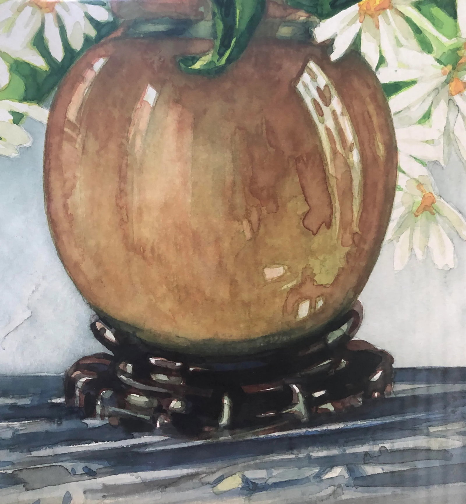 Vintage Schumacher Showroom Framed Wallpaper Print- Chinoiserie Botanical Still Life Watercolor Prin - 6