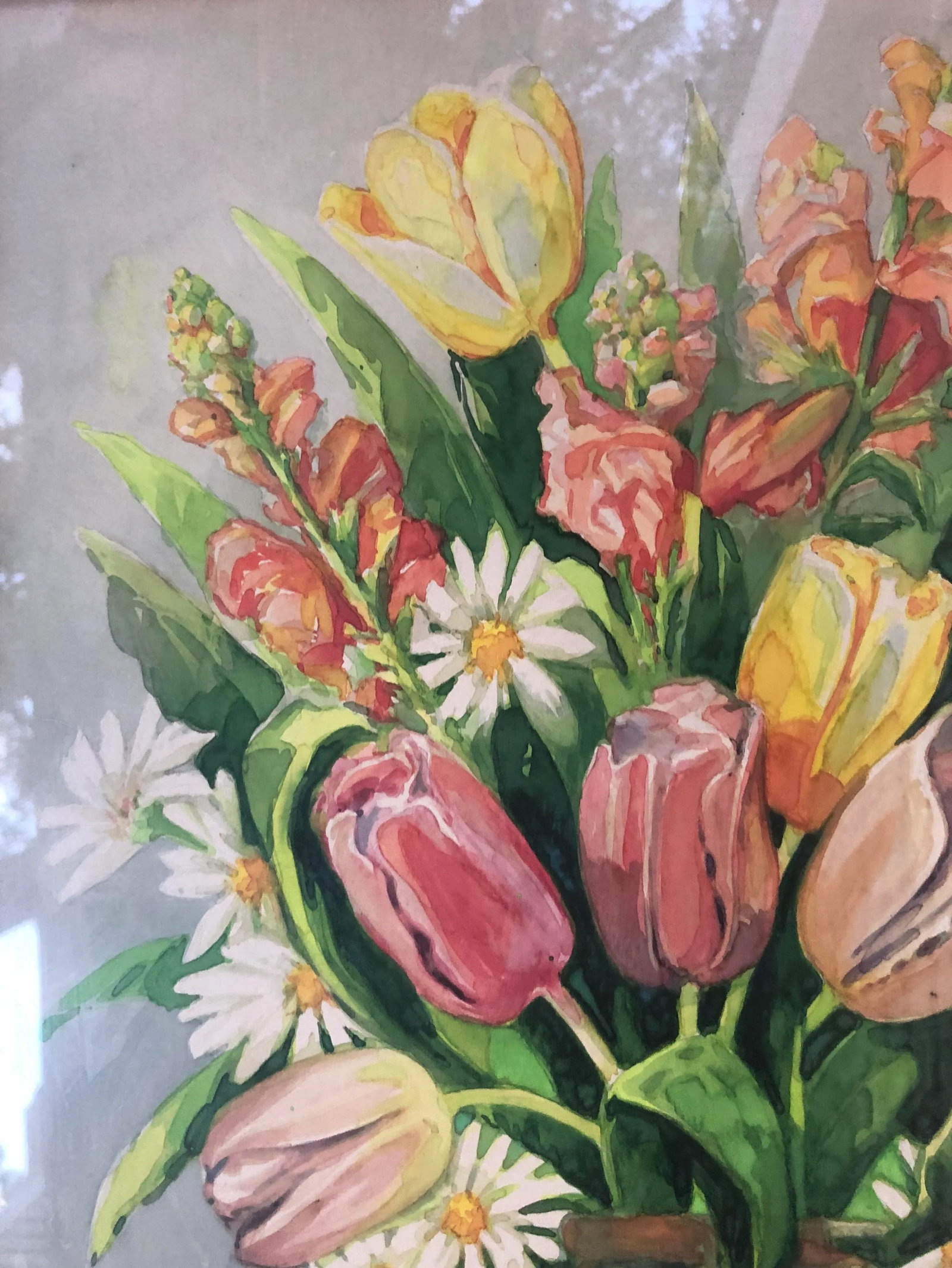 Vintage Schumacher Showroom Framed Wallpaper Print- Chinoiserie Botanical Still Life Watercolor Prin - 8