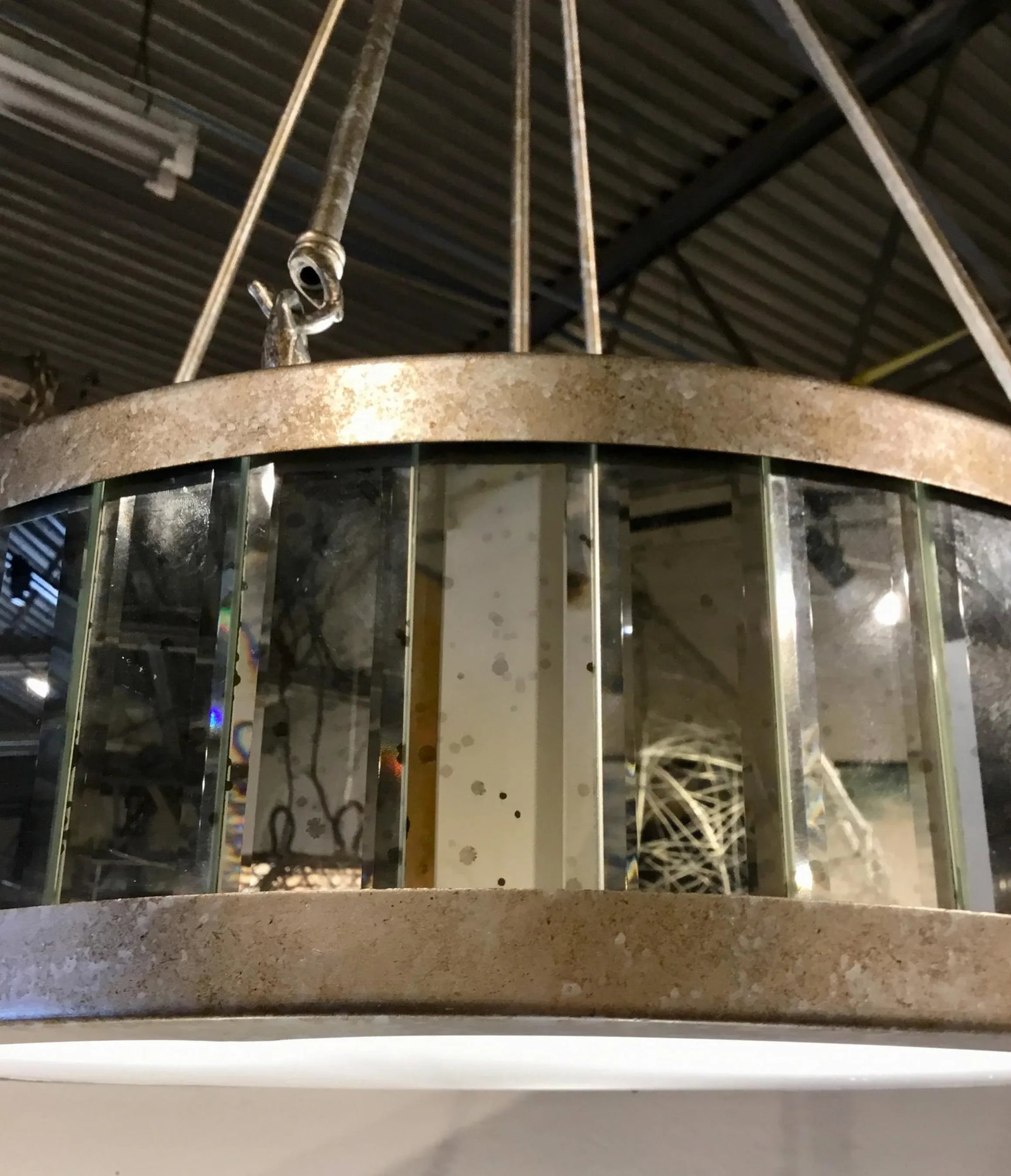 Modern Antiqued Mirror Pendant Light - 4