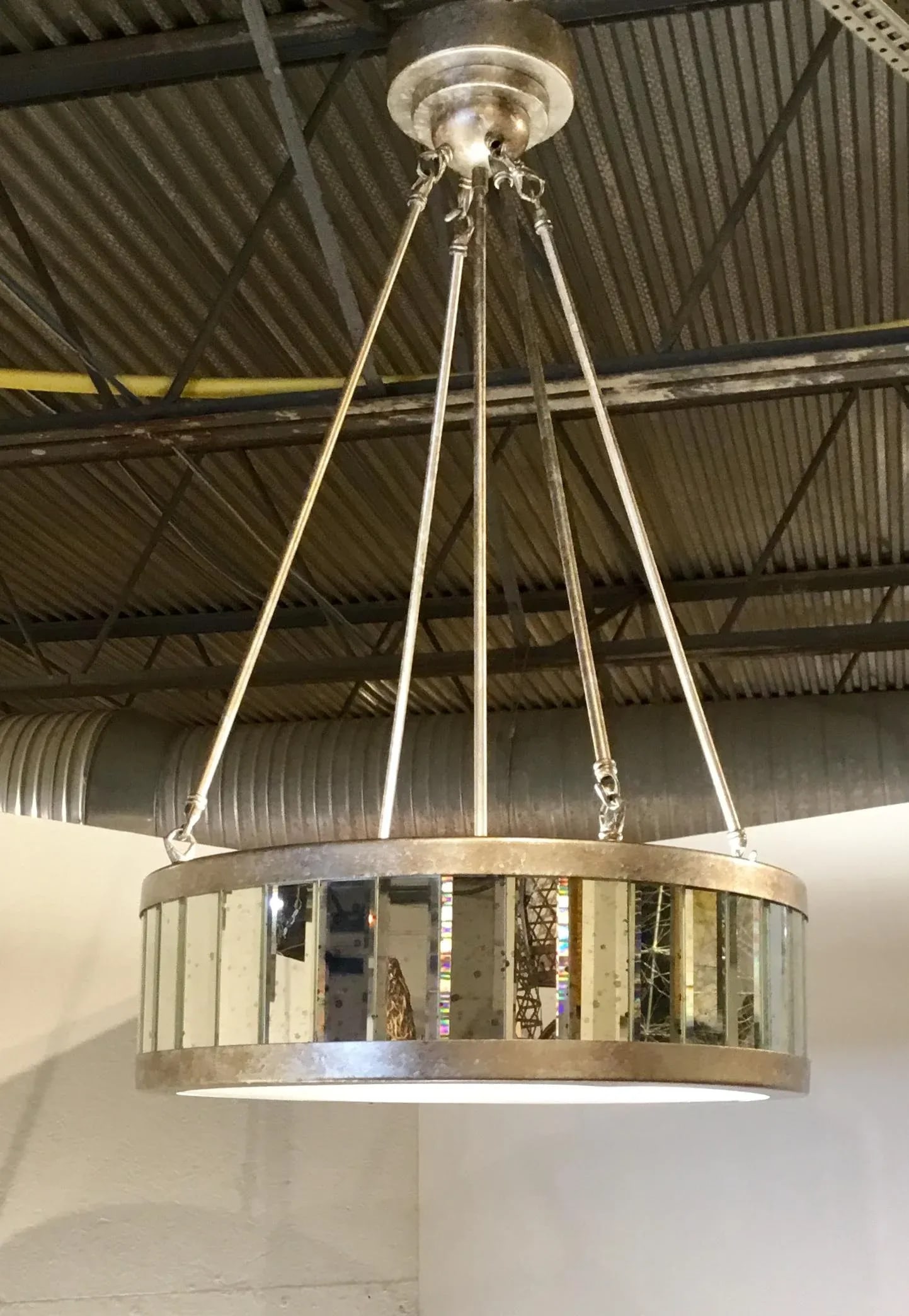 Modern Antiqued Mirror Pendant Light - 7