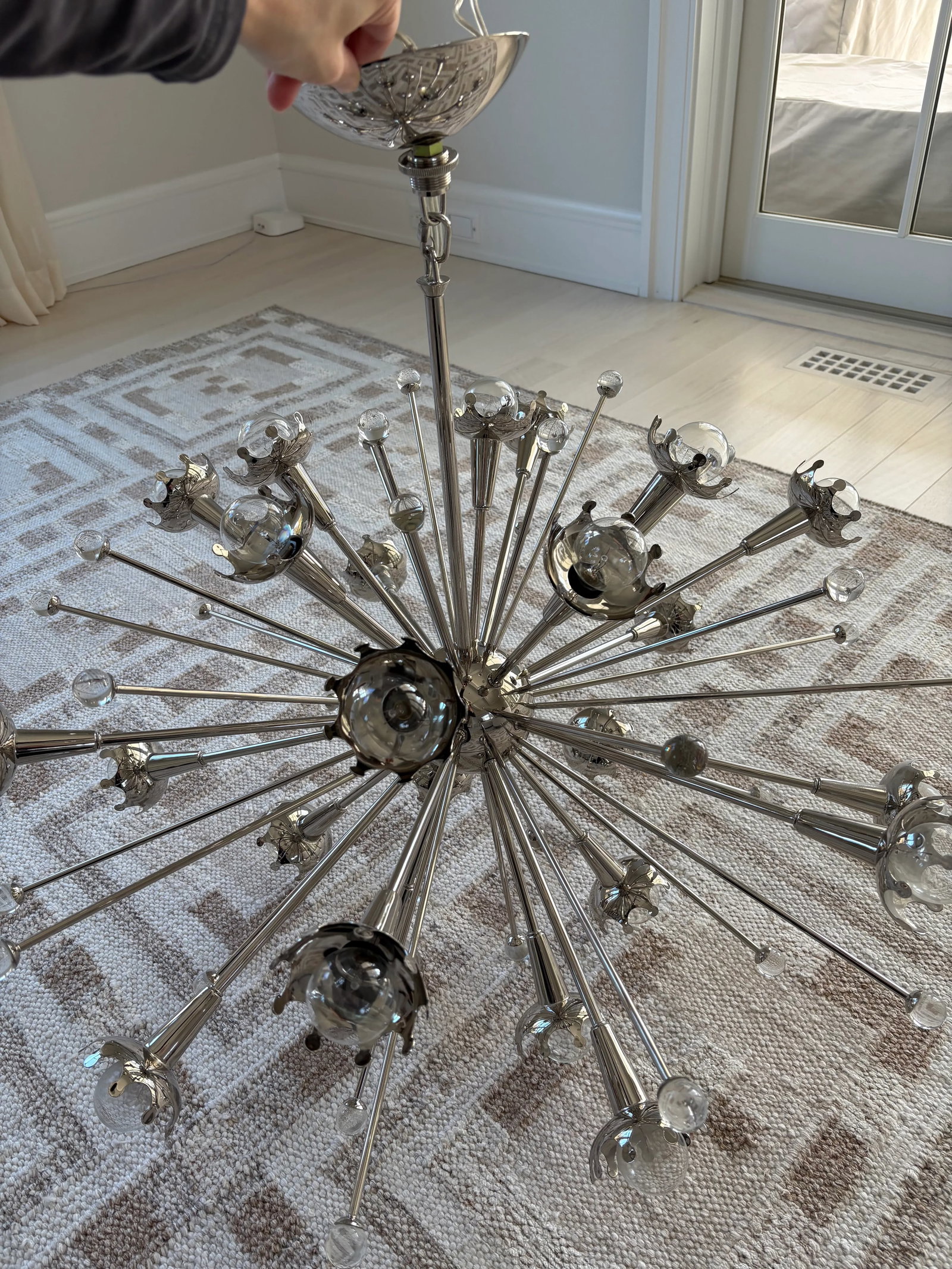 Jonathan Adler Large Sputnik Chandelier in Polished Nickel - 2