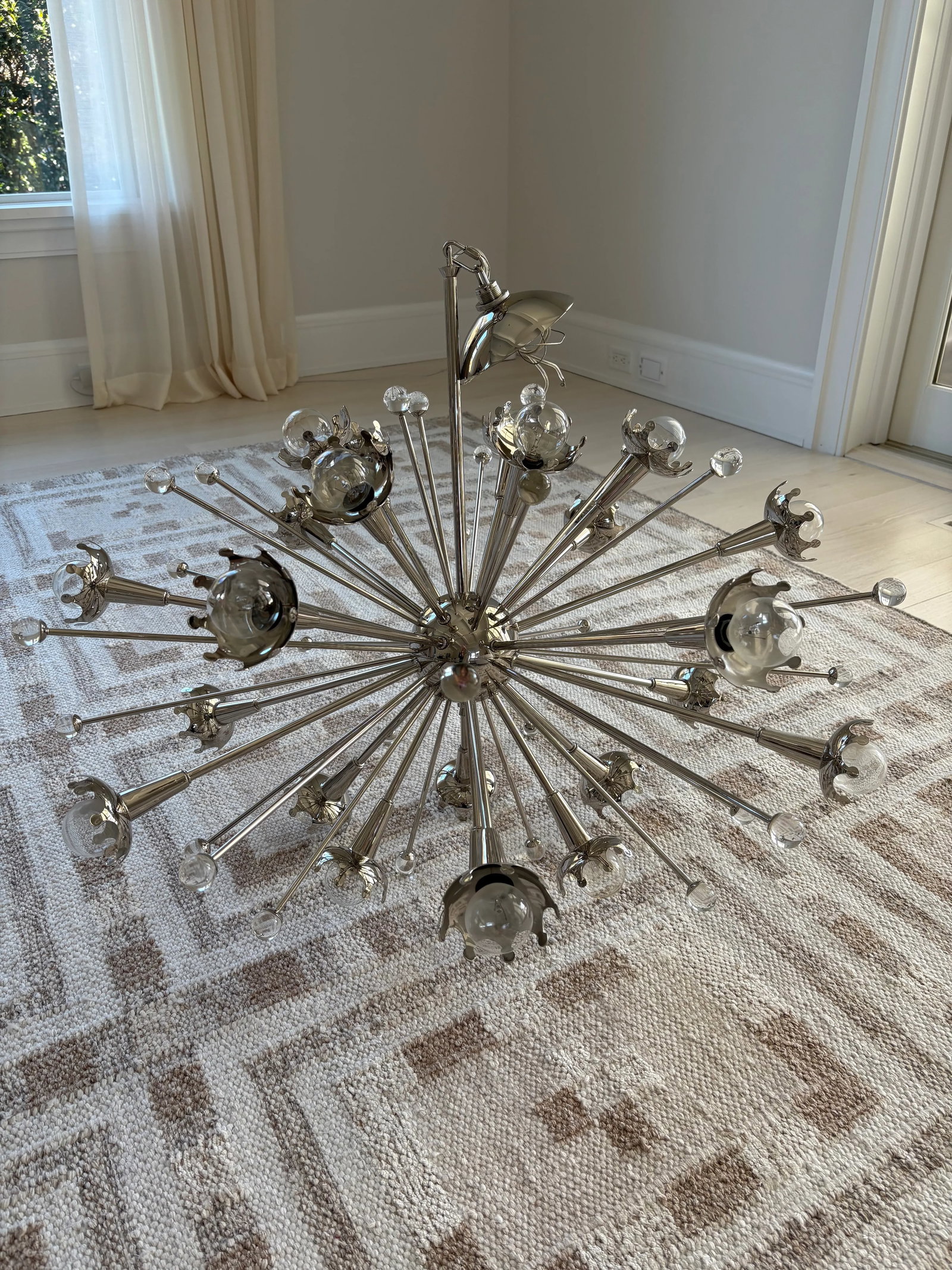 Jonathan Adler Large Sputnik Chandelier in Polished Nickel - 3