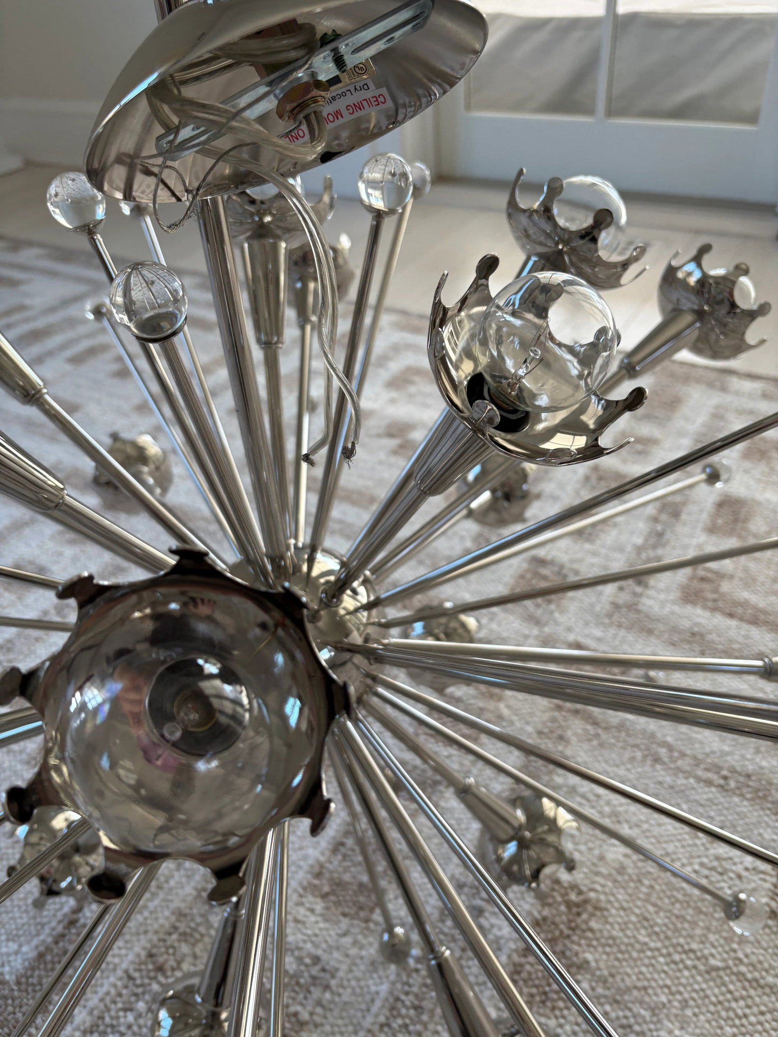 Jonathan Adler Large Sputnik Chandelier in Polished Nickel - 4