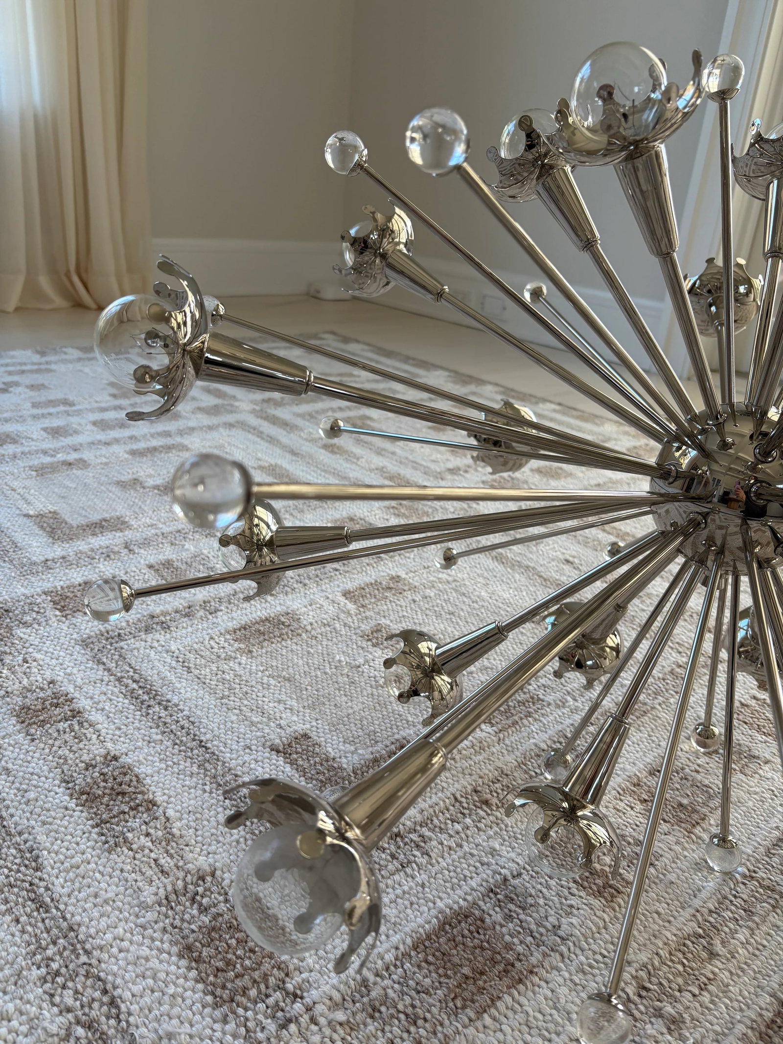 Jonathan Adler Large Sputnik Chandelier in Polished Nickel - 6