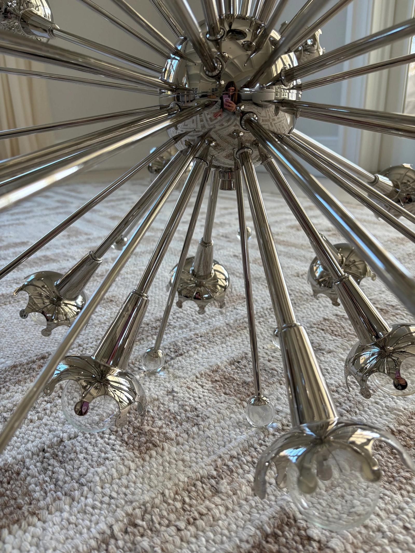 Jonathan Adler Large Sputnik Chandelier in Polished Nickel - 7