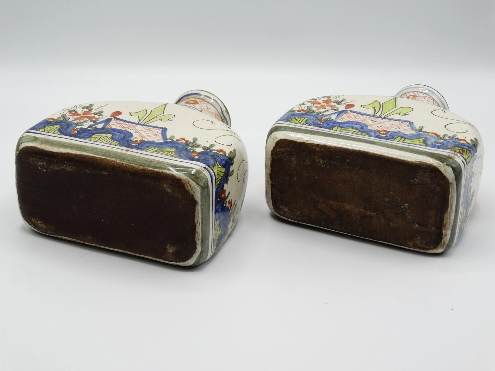 Antique Italian Faience Vases Flasks, a Pair - 12