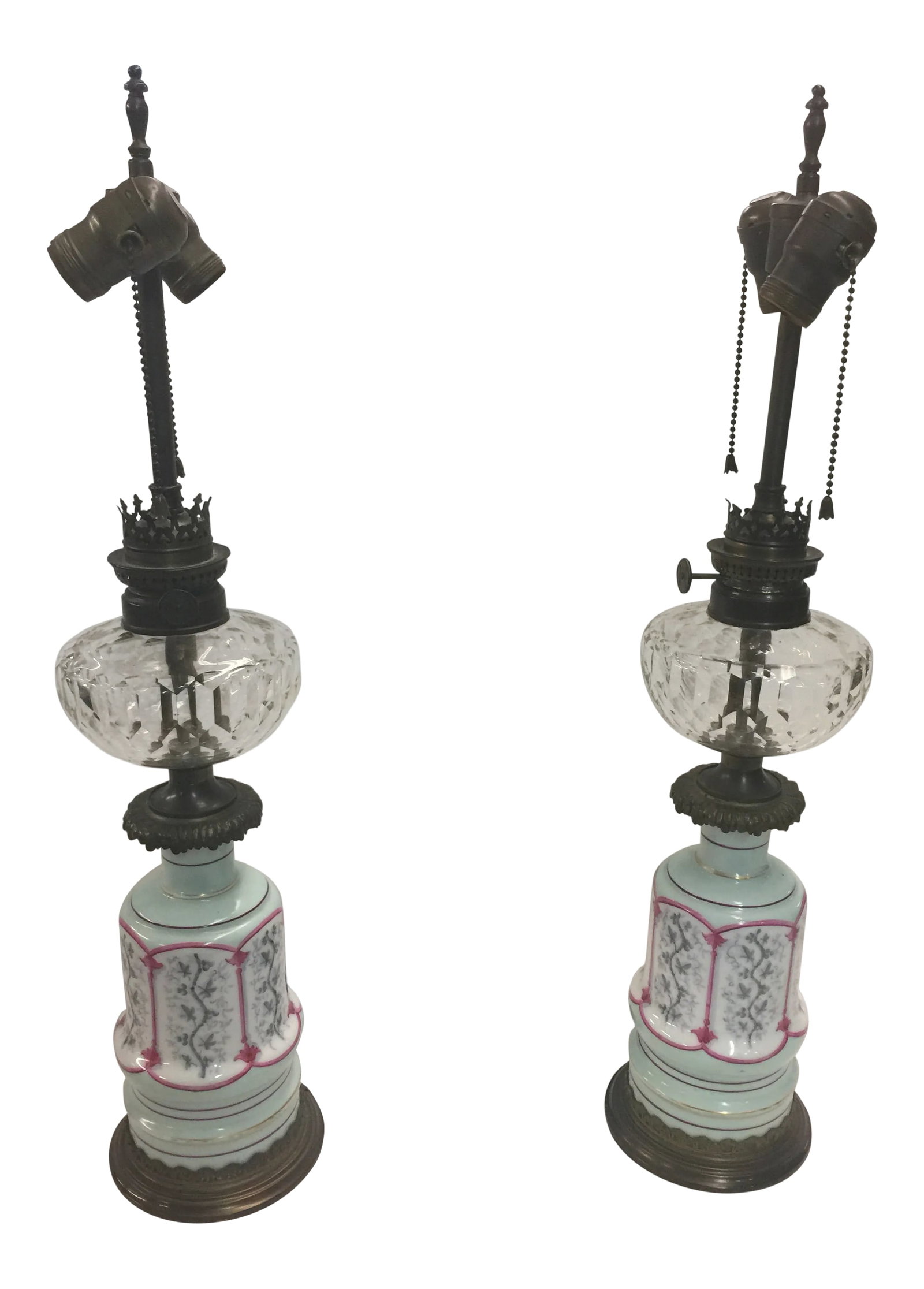 Pair of Leopold Foss French Victorian Lamps (1 of 9)
