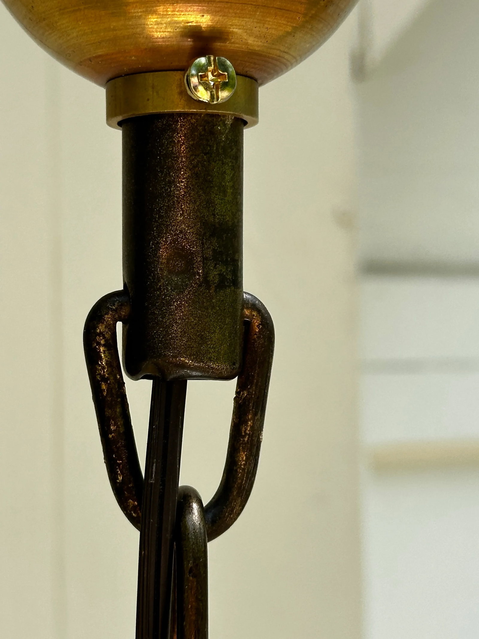 Vintage Slag Glass Hanging Fixture Attributed to Bradley & Hubbard - 5