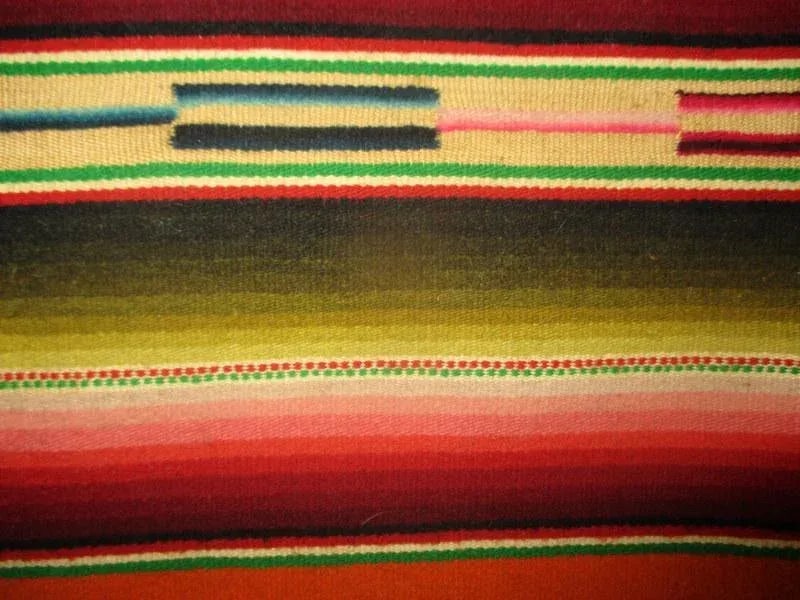 Vintage Mexican Wool Saltillo Serape Orange Rug - 1'10'' * 3'11'' - 3