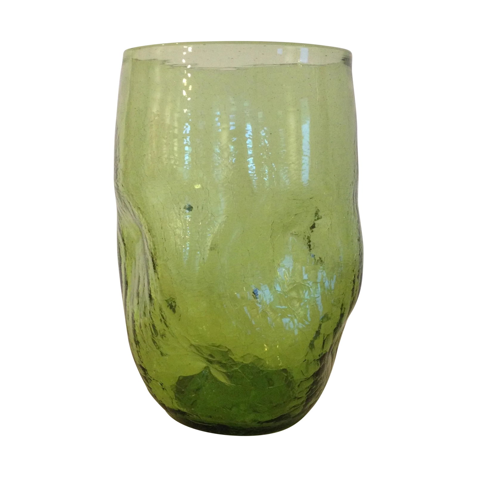 Vintage 1960s Blenko Green Crackle Vase (1 of 5)