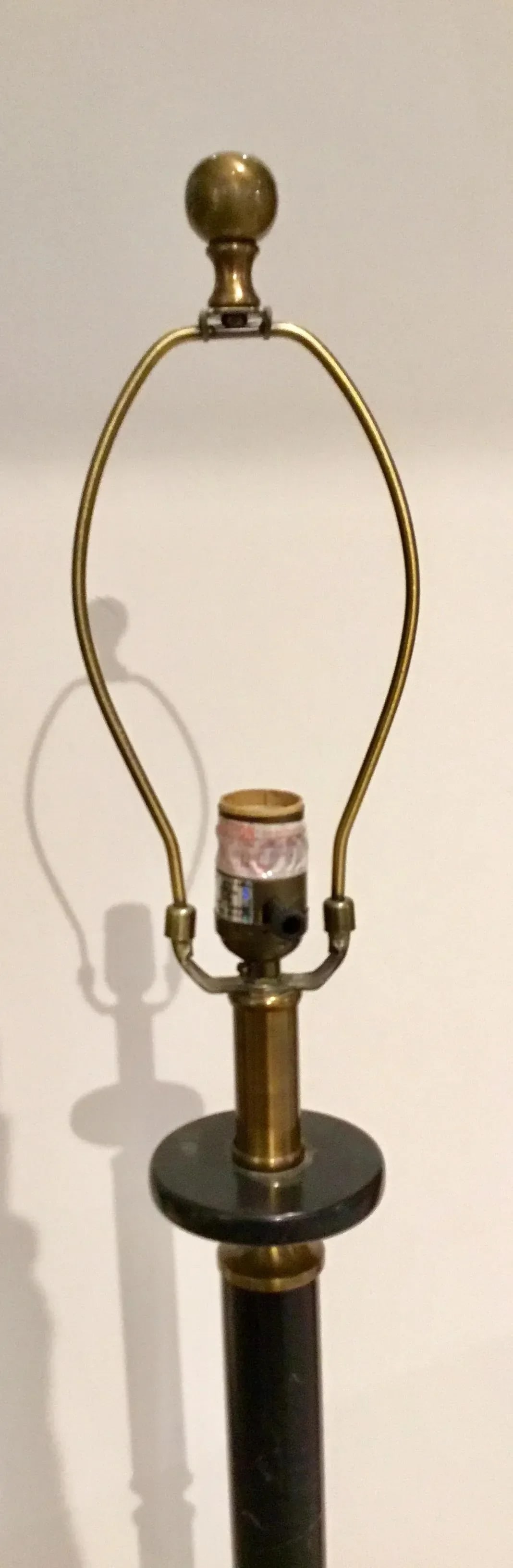 Currey & Co. Modern Black Marble and Brass Floor Lamp - 3