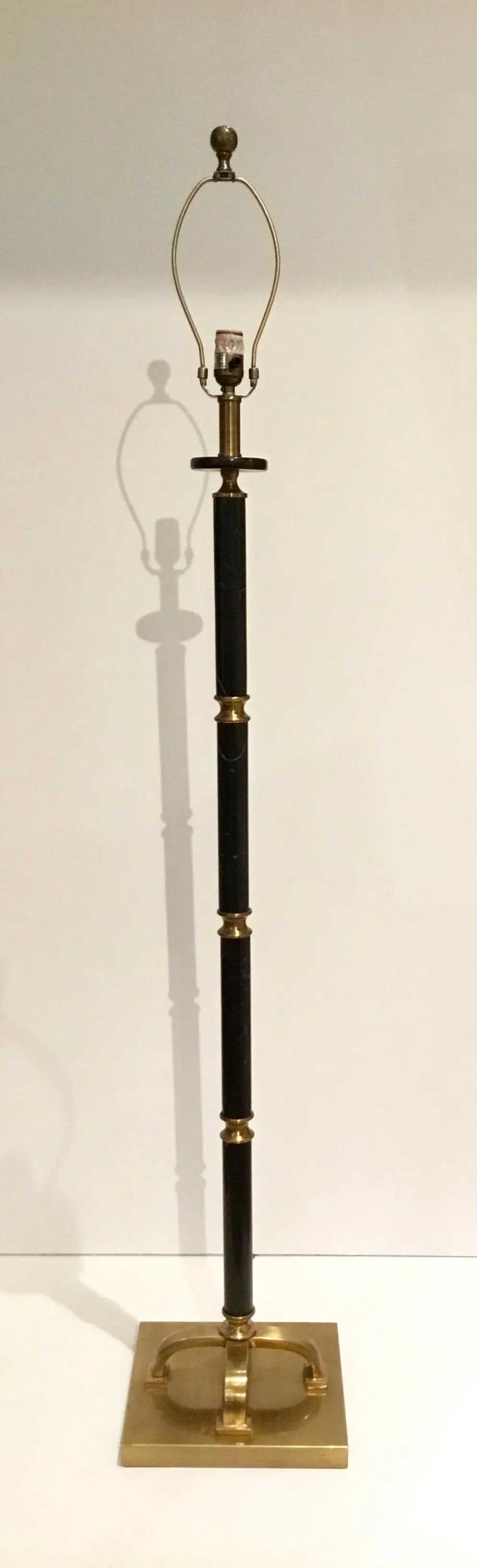 Currey & Co. Modern Black Marble and Brass Floor Lamp - 5