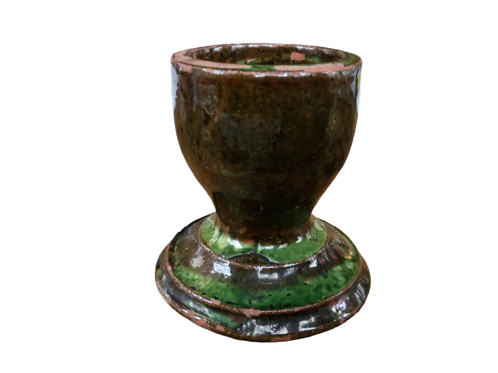 1970s Olive Green Hand-Made Pottery Vase - 4