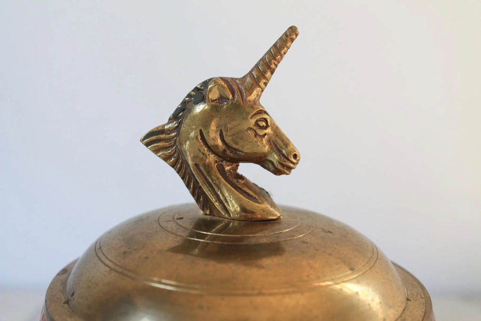 Vintage Brass Unicorn Trinket Box - 3