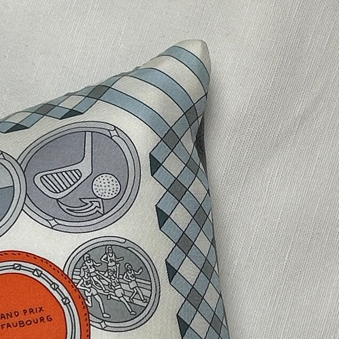 Hermes Les Trophees Vintage Silk Scarf Pillows- a Pair - 2