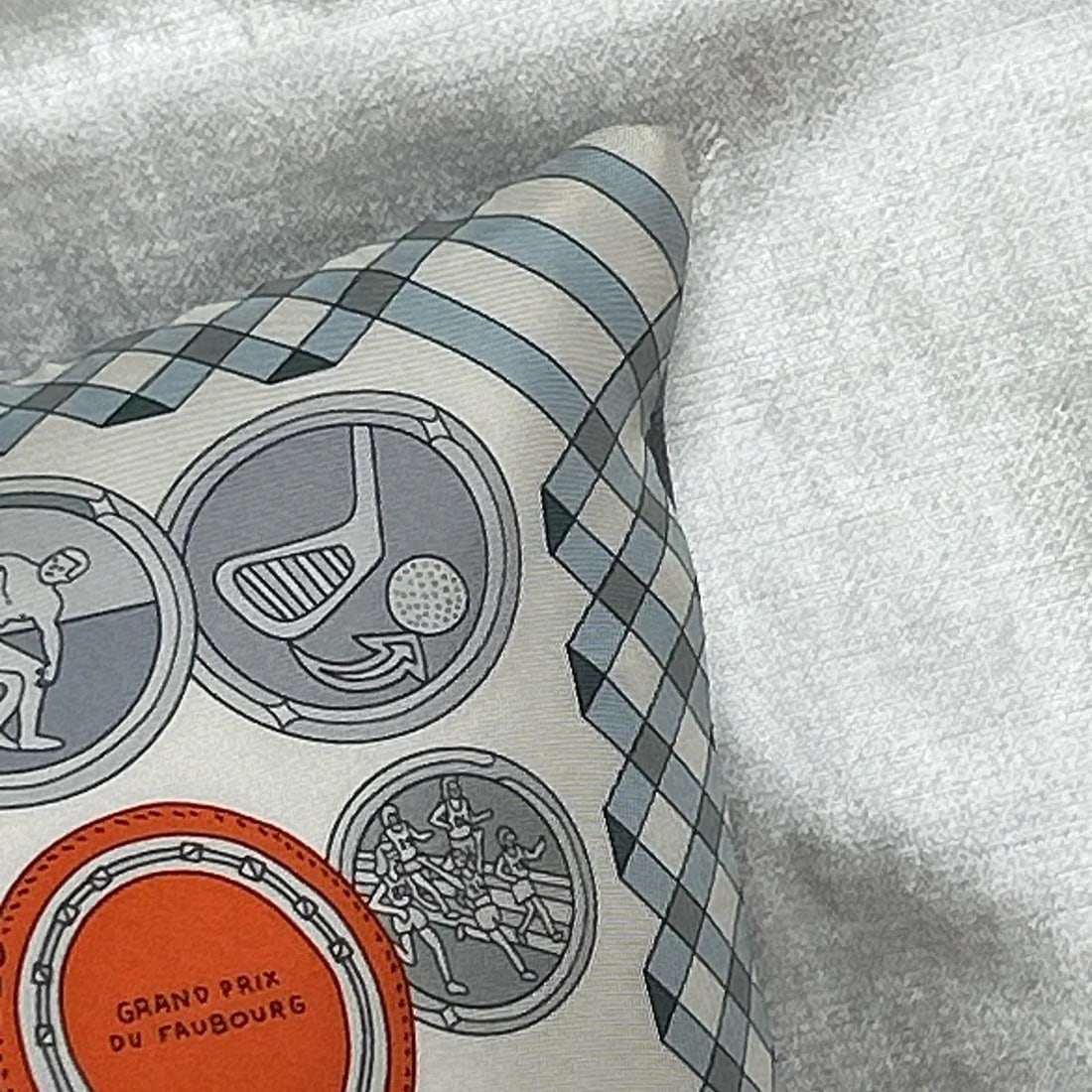 Hermes Les Trophees Vintage Silk Scarf Pillows- a Pair - 3