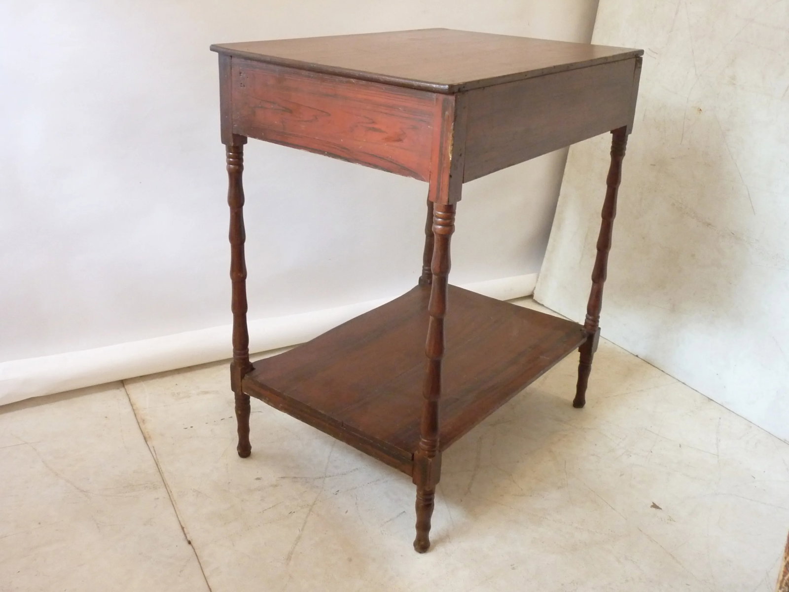 American 19th C. Faux Grain Painted Side Table - 4