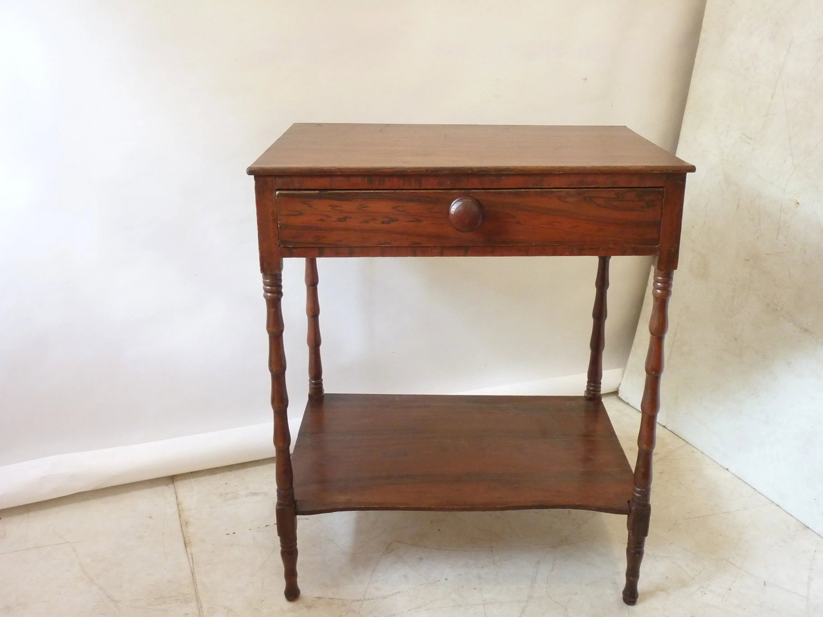 American 19th C. Faux Grain Painted Side Table - 7