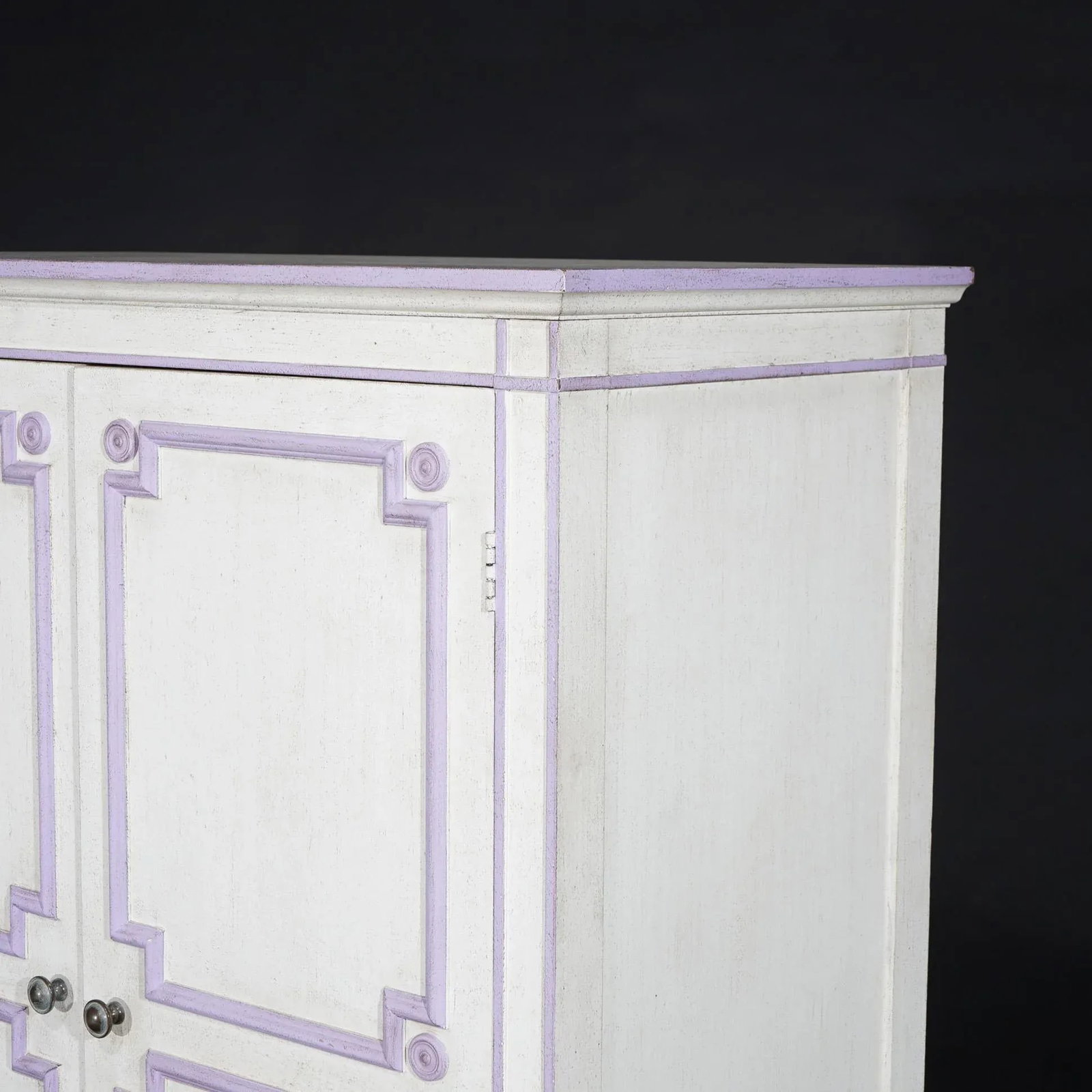 French Style Double Door Armoire by Widdicomb with Eggplant Accents 20th Century - 6